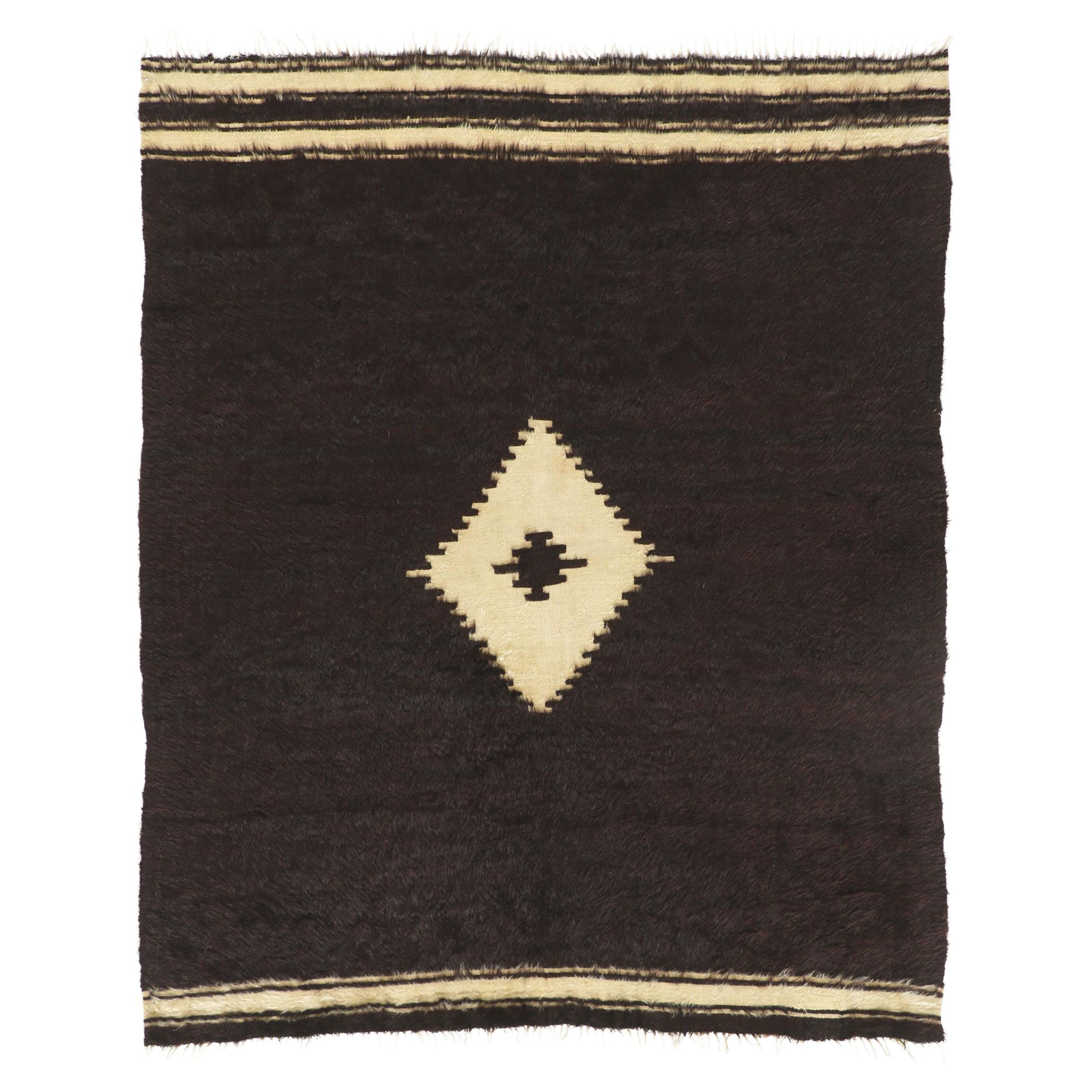 1950's Turkish Angora Wool Carpet with Modern Style