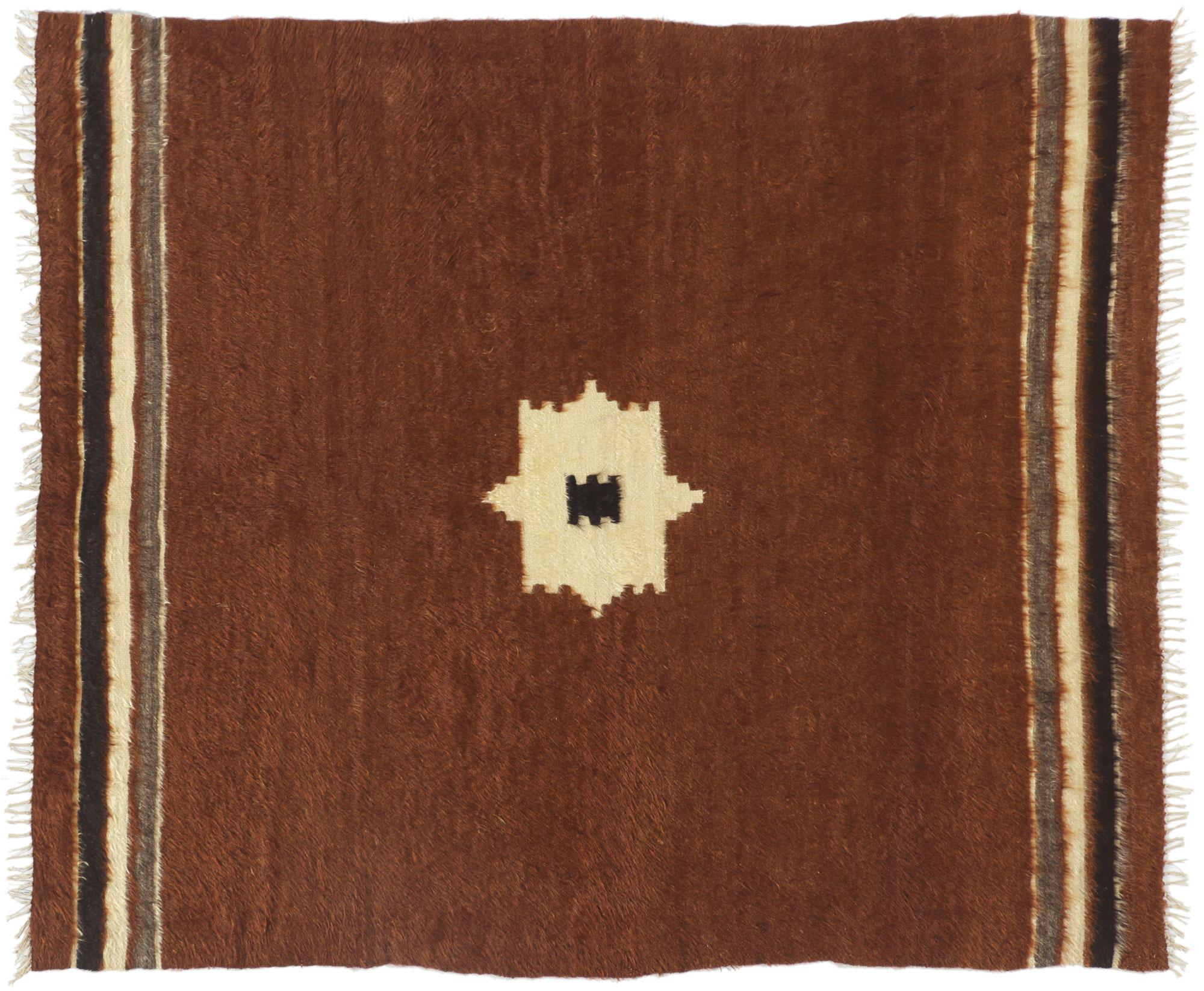 Tapis turc en laine angora des années 1950 avec style moderne en vente 2