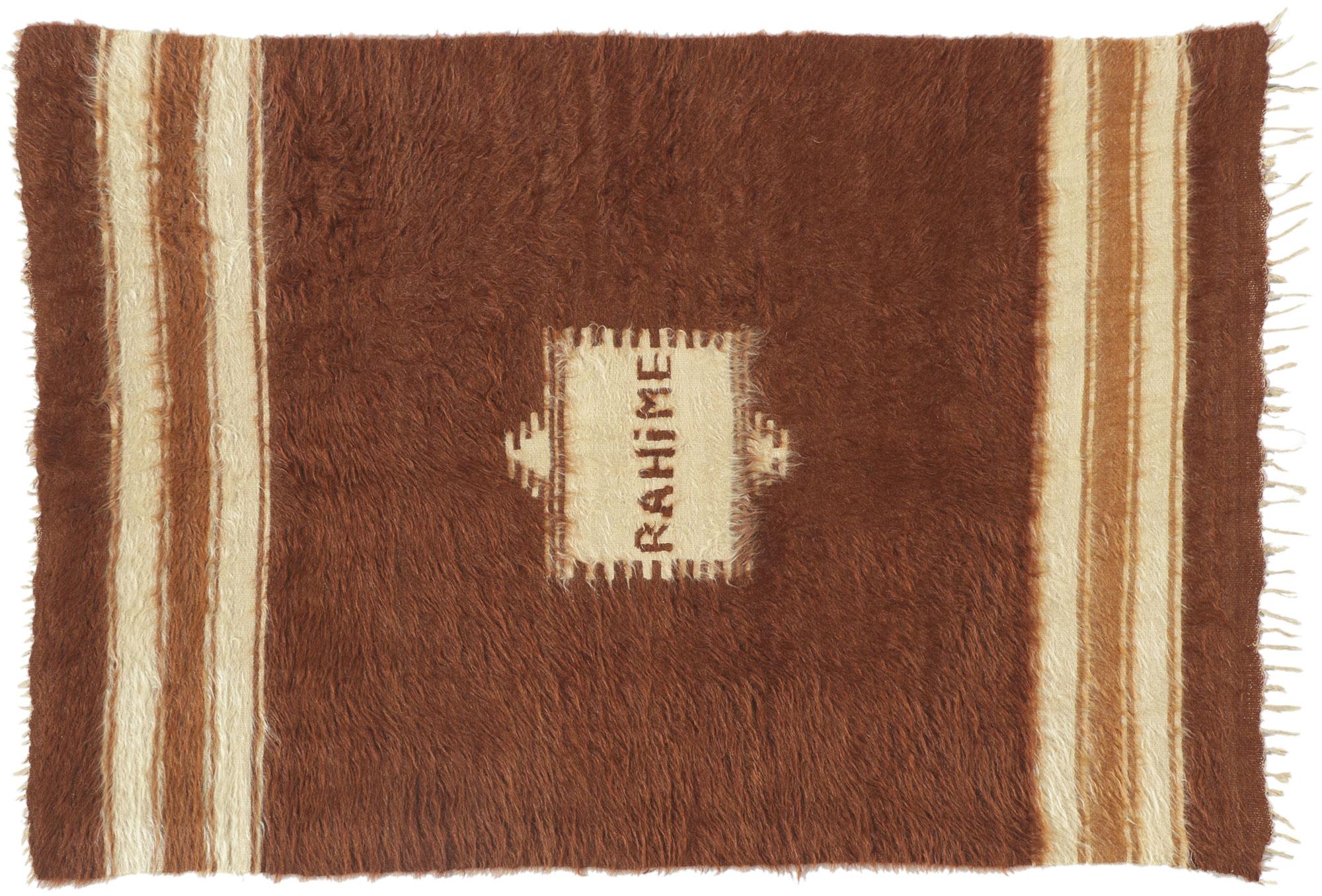 Tapis turc en laine angora des années 1950 avec style moderne en vente 2