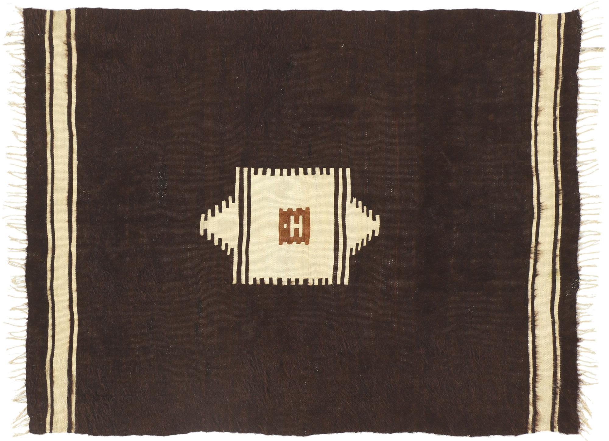 1950's Turkish Angora Wool Carpet with Modern Style For Sale 4