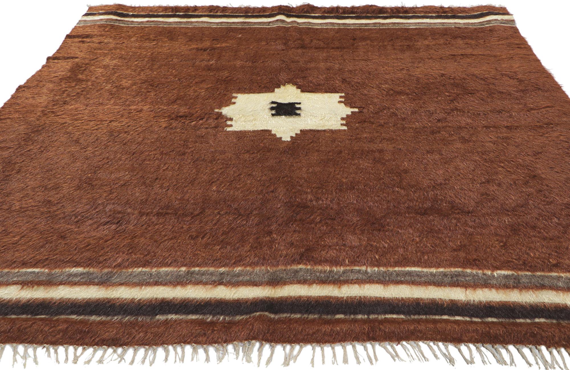 Colonial espagnol Tapis turc en laine angora des années 1950 avec style moderne en vente