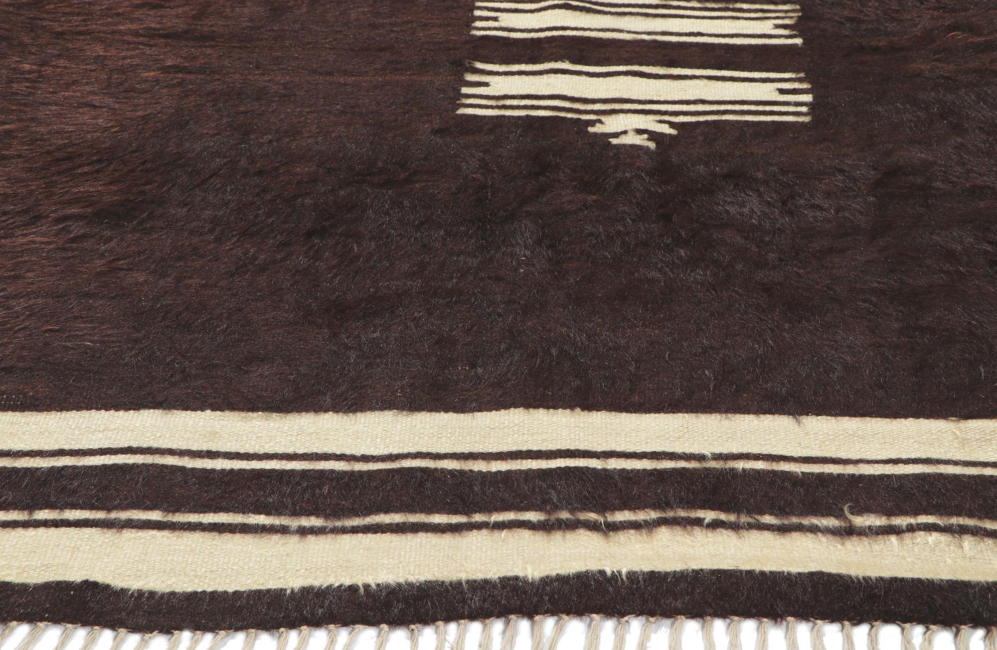 20th Century Vintage Turkish Angora Wool Kilim Blanket Rug For Sale