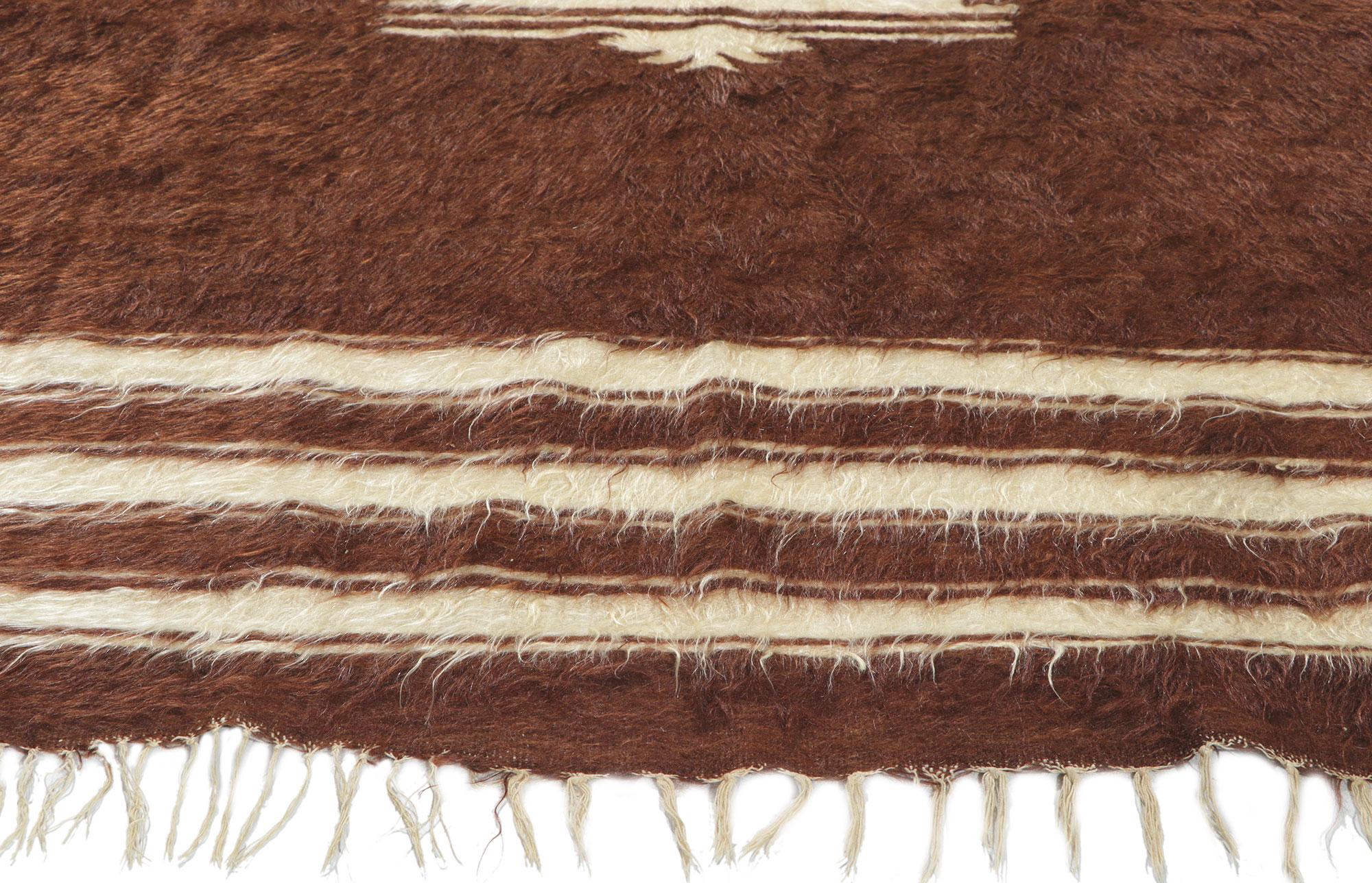 Tissé à la main Tapis turc en laine angora des années 1950 avec style moderne en vente