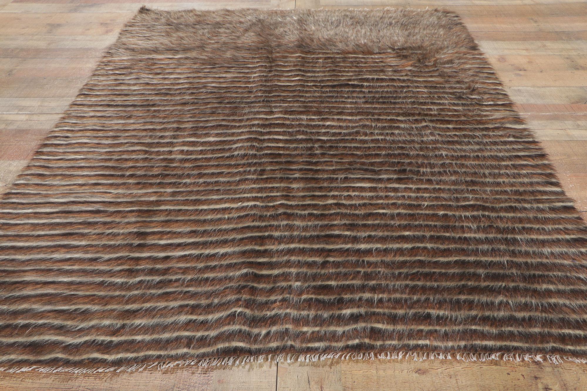 Laine Tapis turc en laine angora des années 1950 avec style moderne en vente