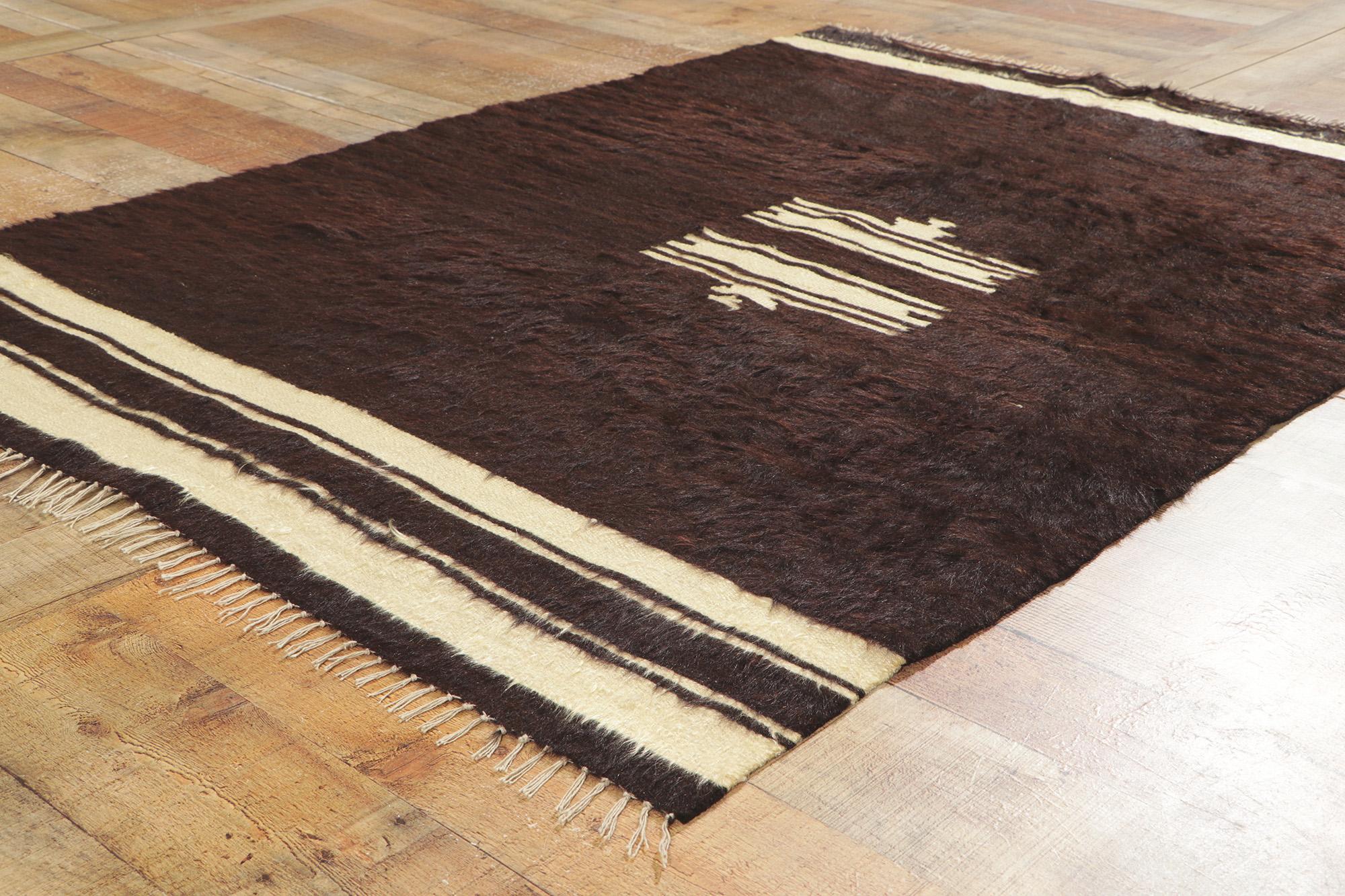 Alfombra turca de lana de angora de los años 50 con estilo moderno siglo XX en venta