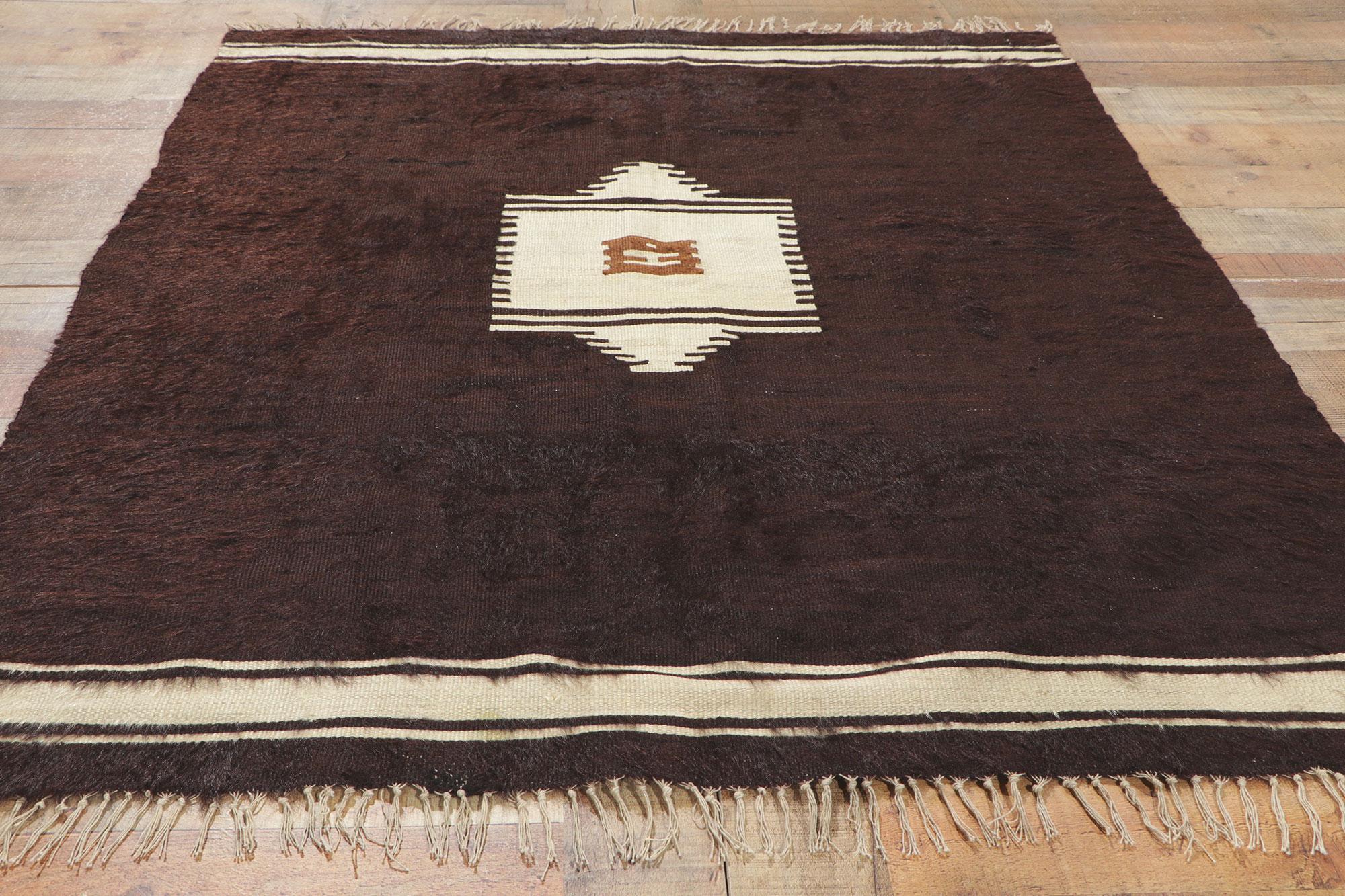 1950's Turkish Angora Wool Carpet with Modern Style For Sale 2