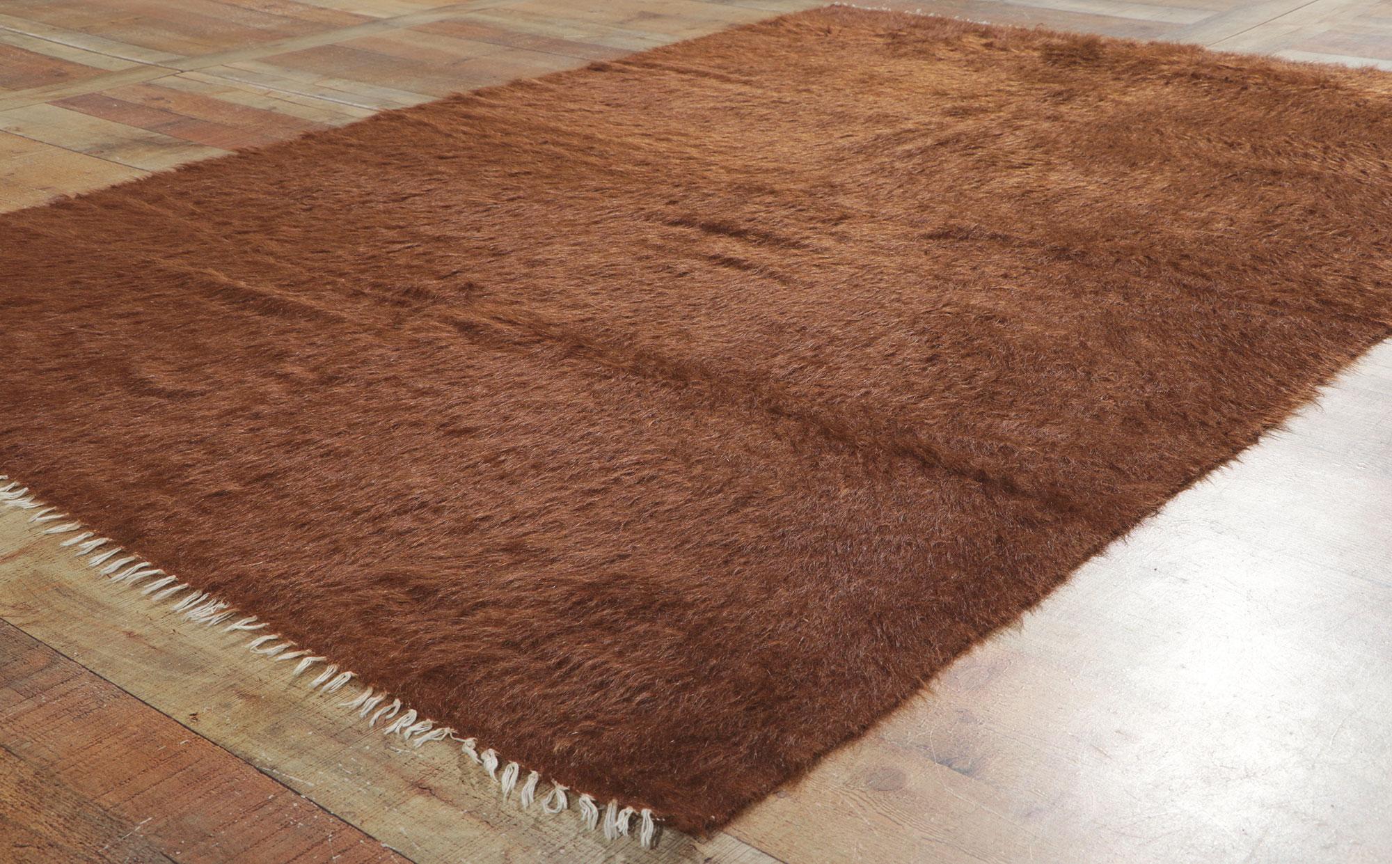 1950's Turkish Angora Wool Carpet with Modern Style For Sale 1