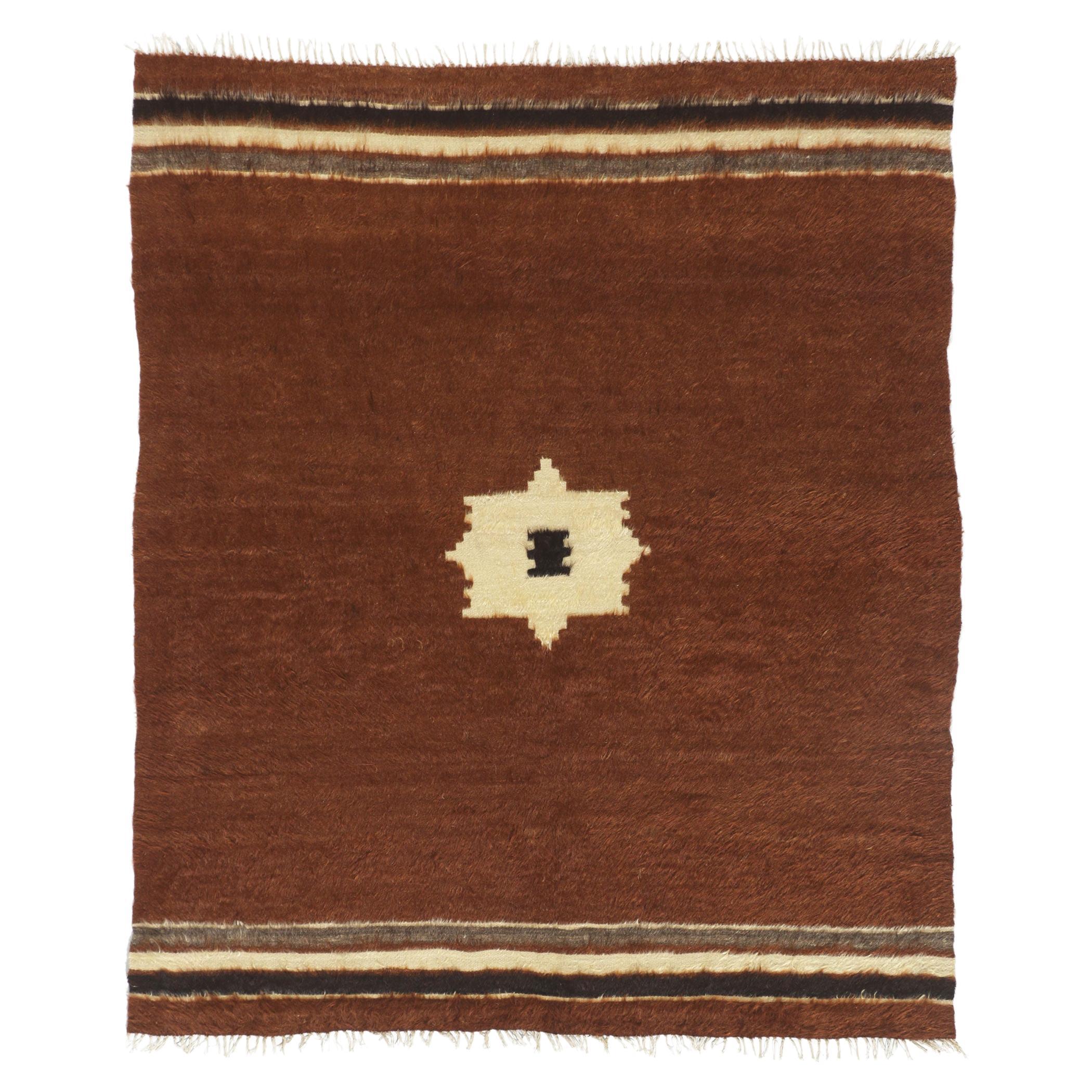 Vintage Turkish Angora Wool Kilim Blanket Rug