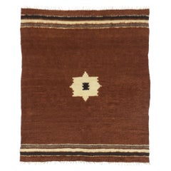 Türkischer Angora-Kelim-Teppich aus Wolle im Vintage-Stil