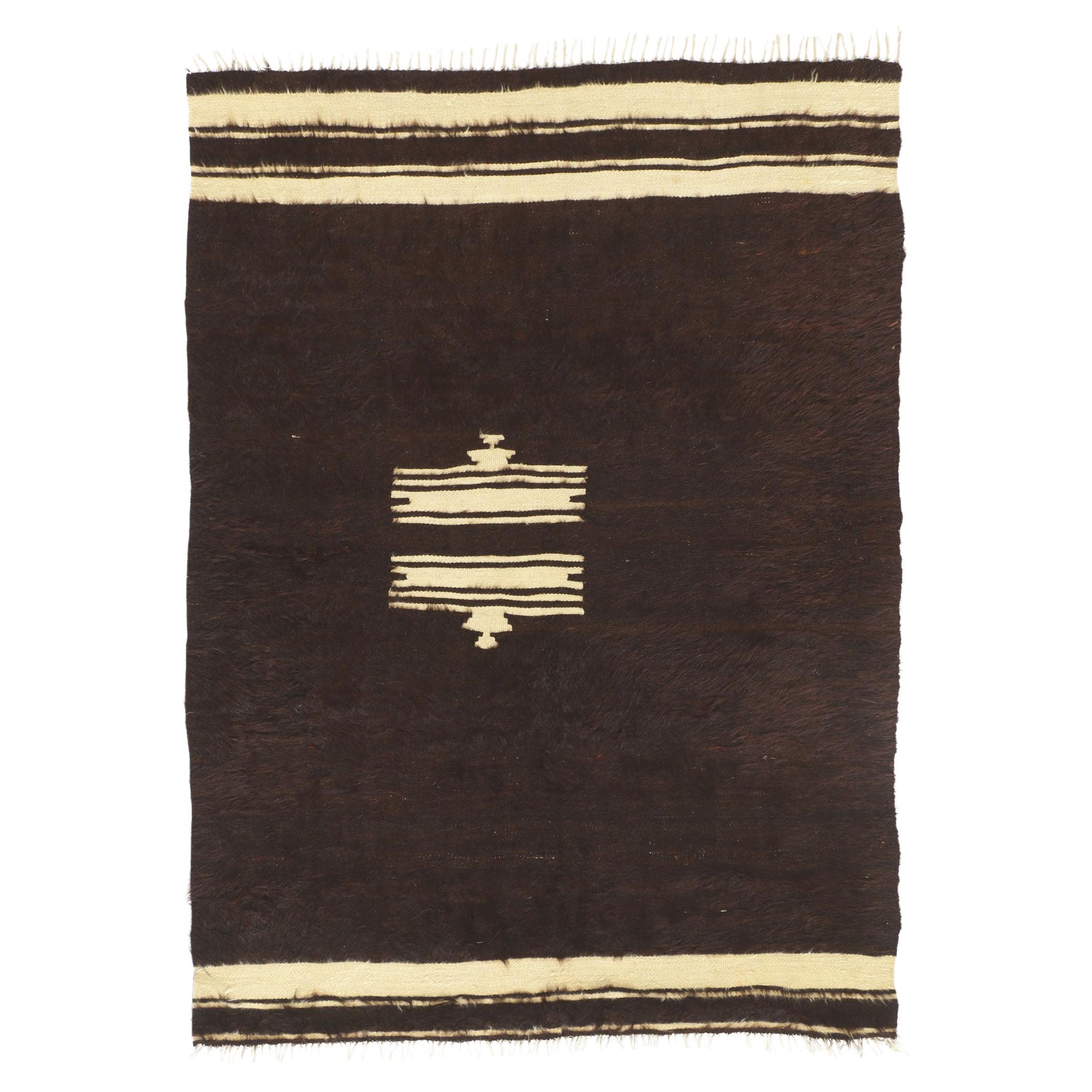 Tapis turc en laine angora des années 1950 avec style moderne