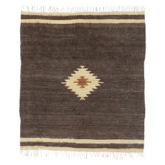 Retro Turkish Angora Wool Kilim Blanket Rug