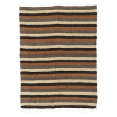Used Turkish Angora Wool Kilim Blanket Rug