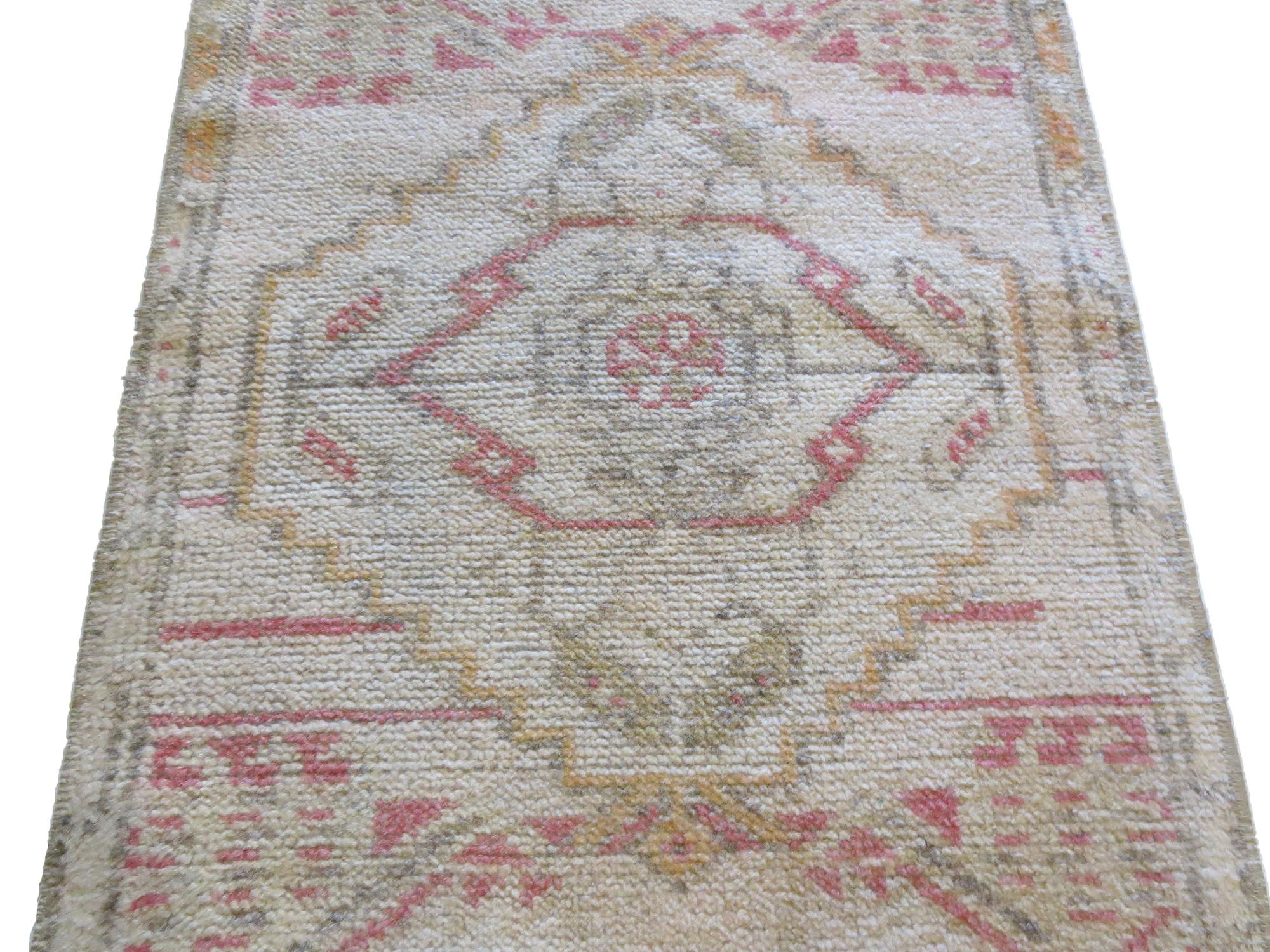 This is a vintage Swedish flat-woven runner from the mid-20th century.