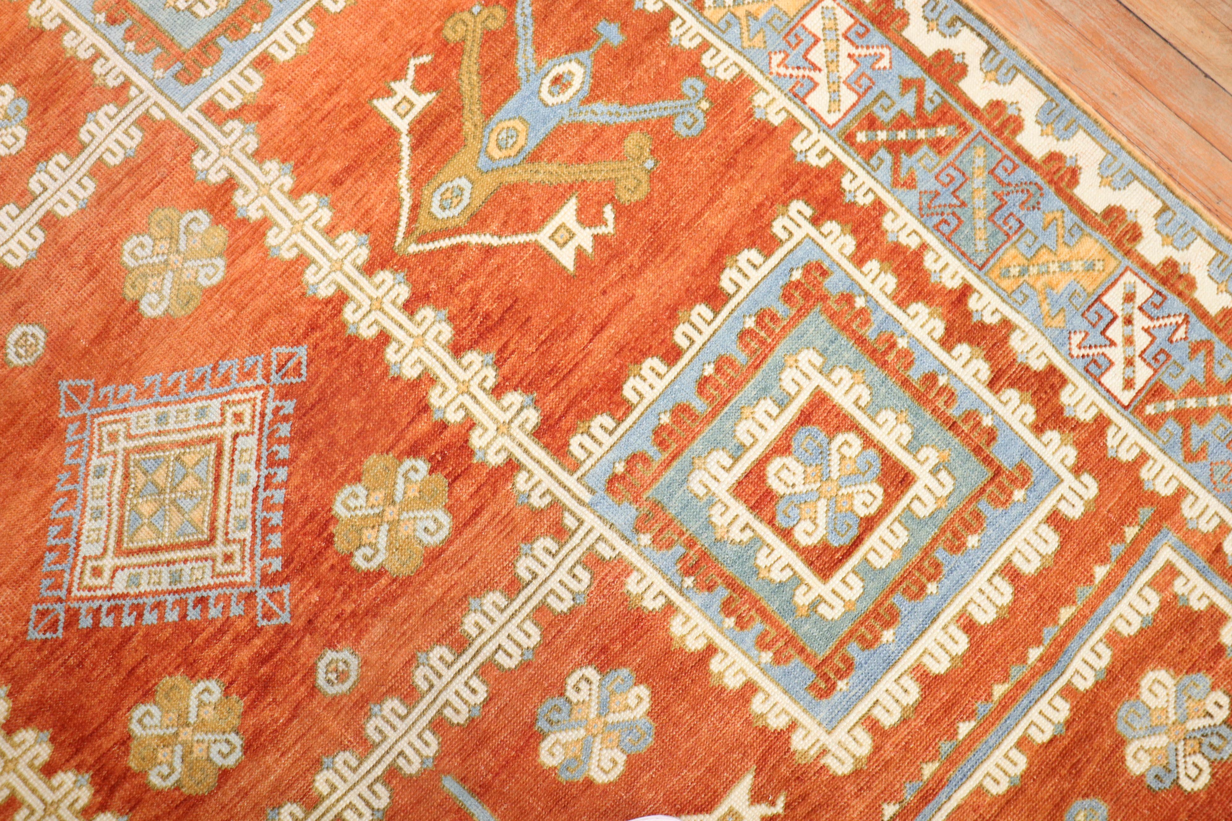 Vintage Turkish Bergama Room Size Rug In Good Condition For Sale In New York, NY