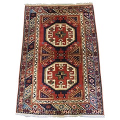 Vintage Turkish Bergama Rug of Traditional Village Design, About 60 Years Old