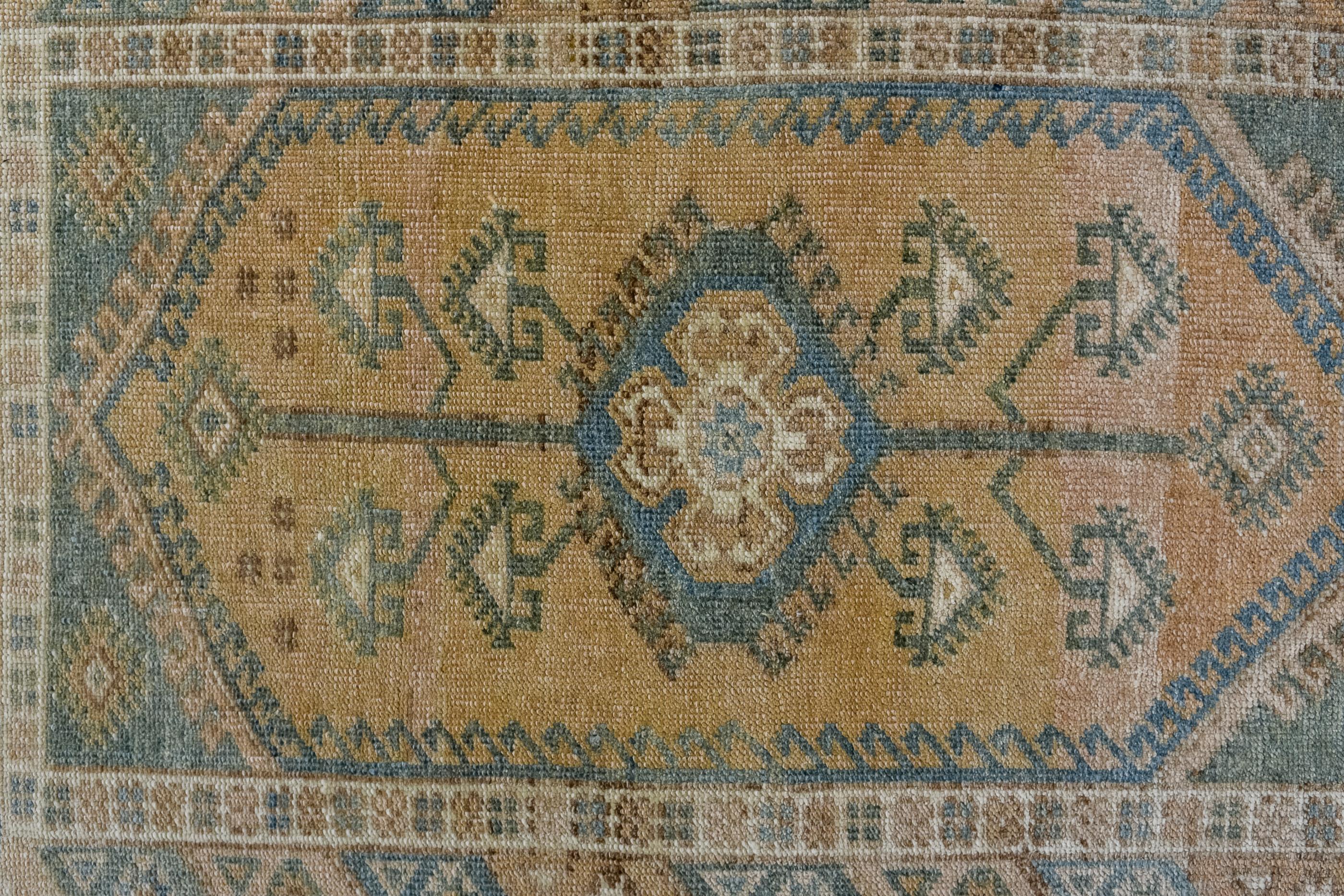 Vintage Turkish Bergama Rug with Rust Field and Central Medallion In Good Condition For Sale In New York, NY