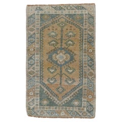 Vintage Turkish Bergama Rug with Rust Field and Central Medallion