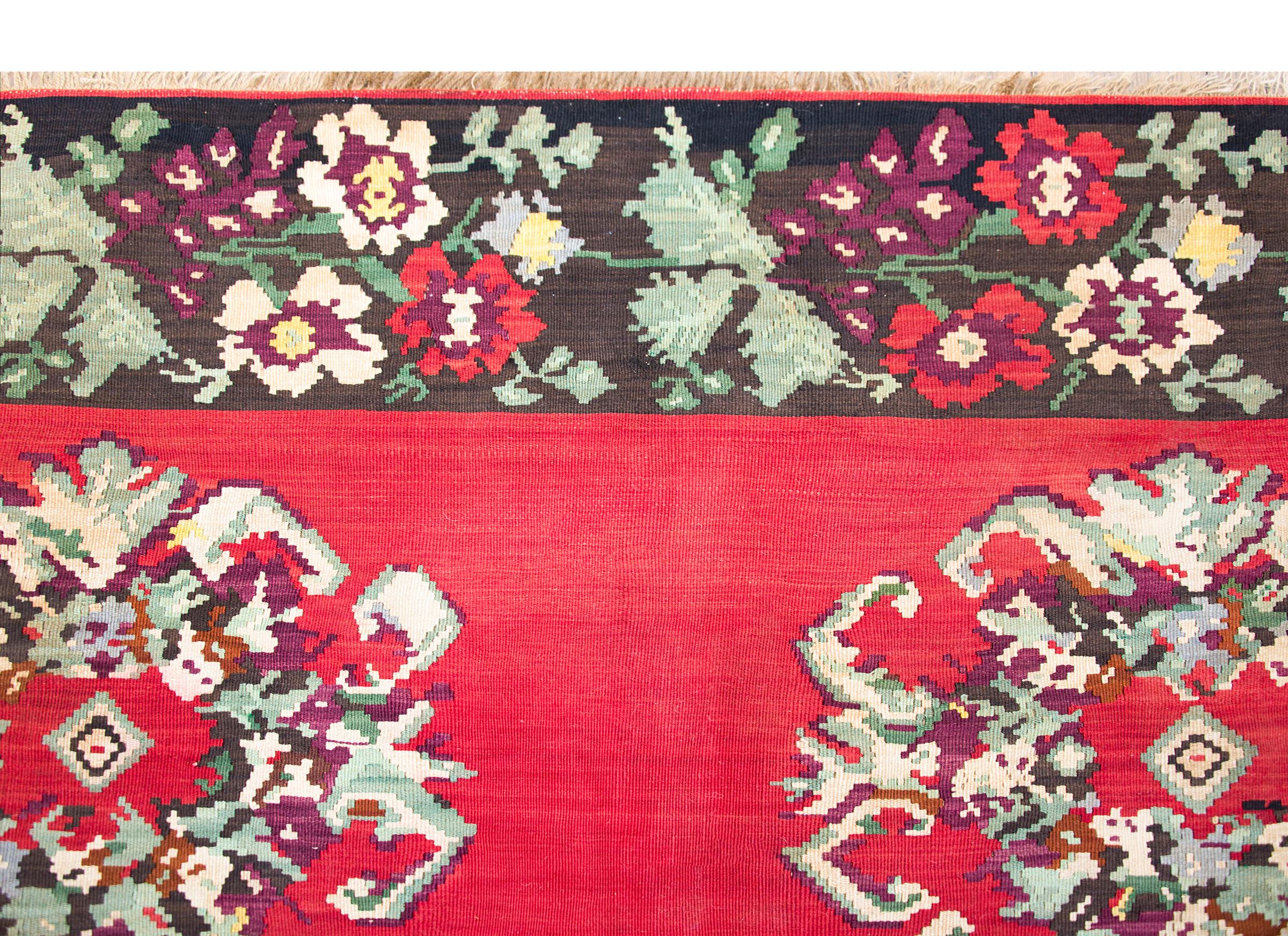 Türkischer bessarabischer Kelim-Teppich im Vintage-Stil im Angebot 3