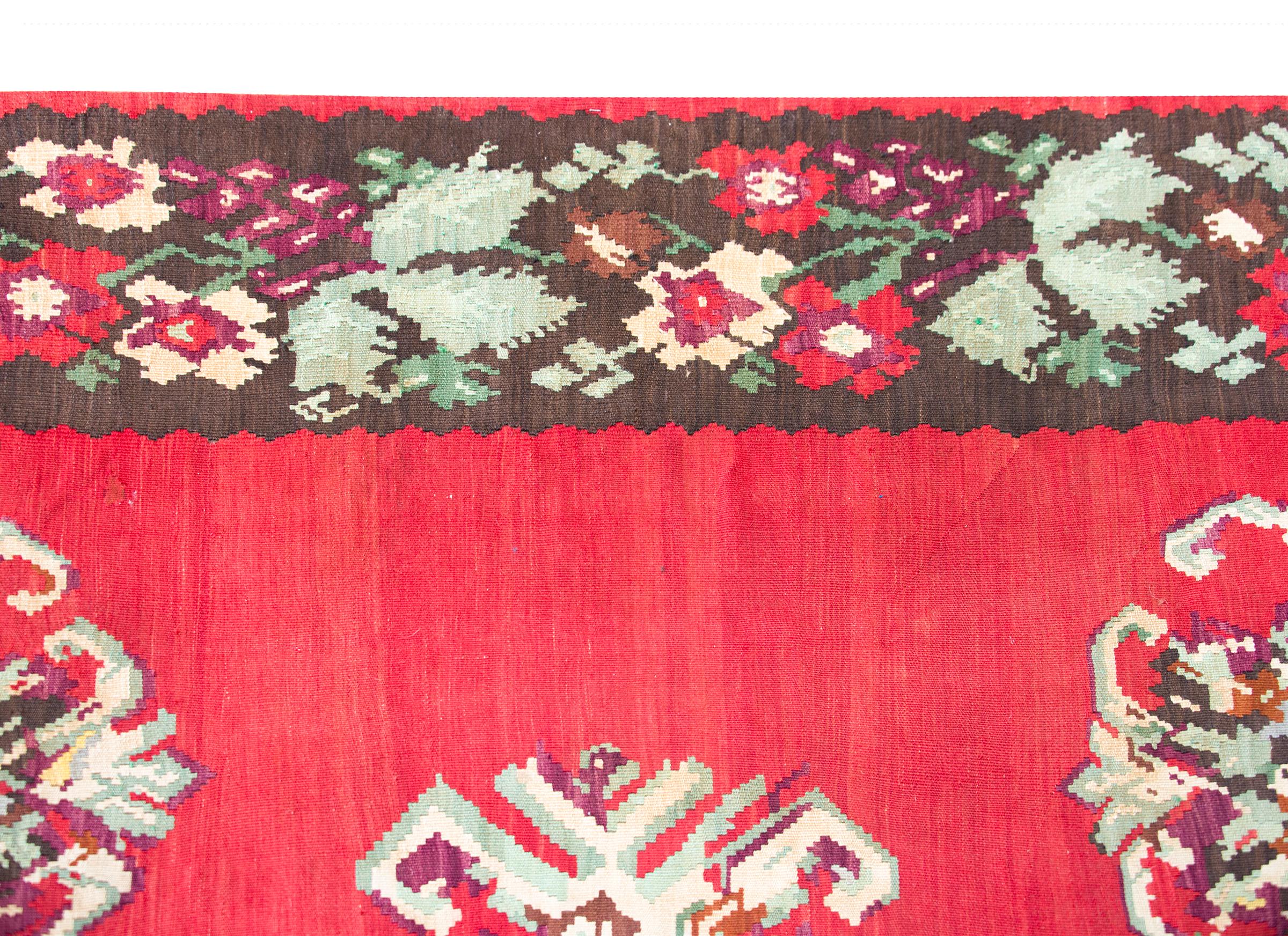 Türkischer bessarabischer Kelim-Teppich im Vintage-Stil im Angebot 5