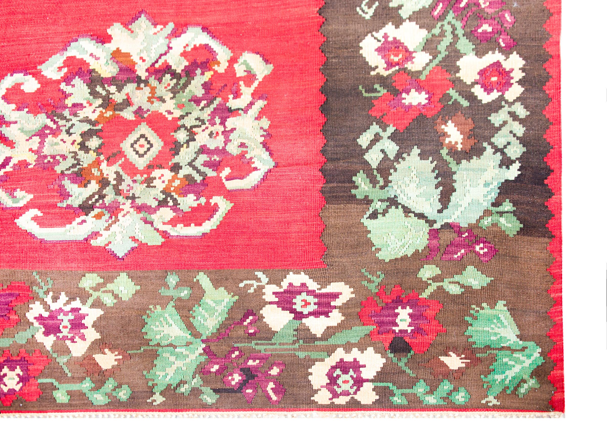 Türkischer bessarabischer Kelim-Teppich im Vintage-Stil im Angebot 6