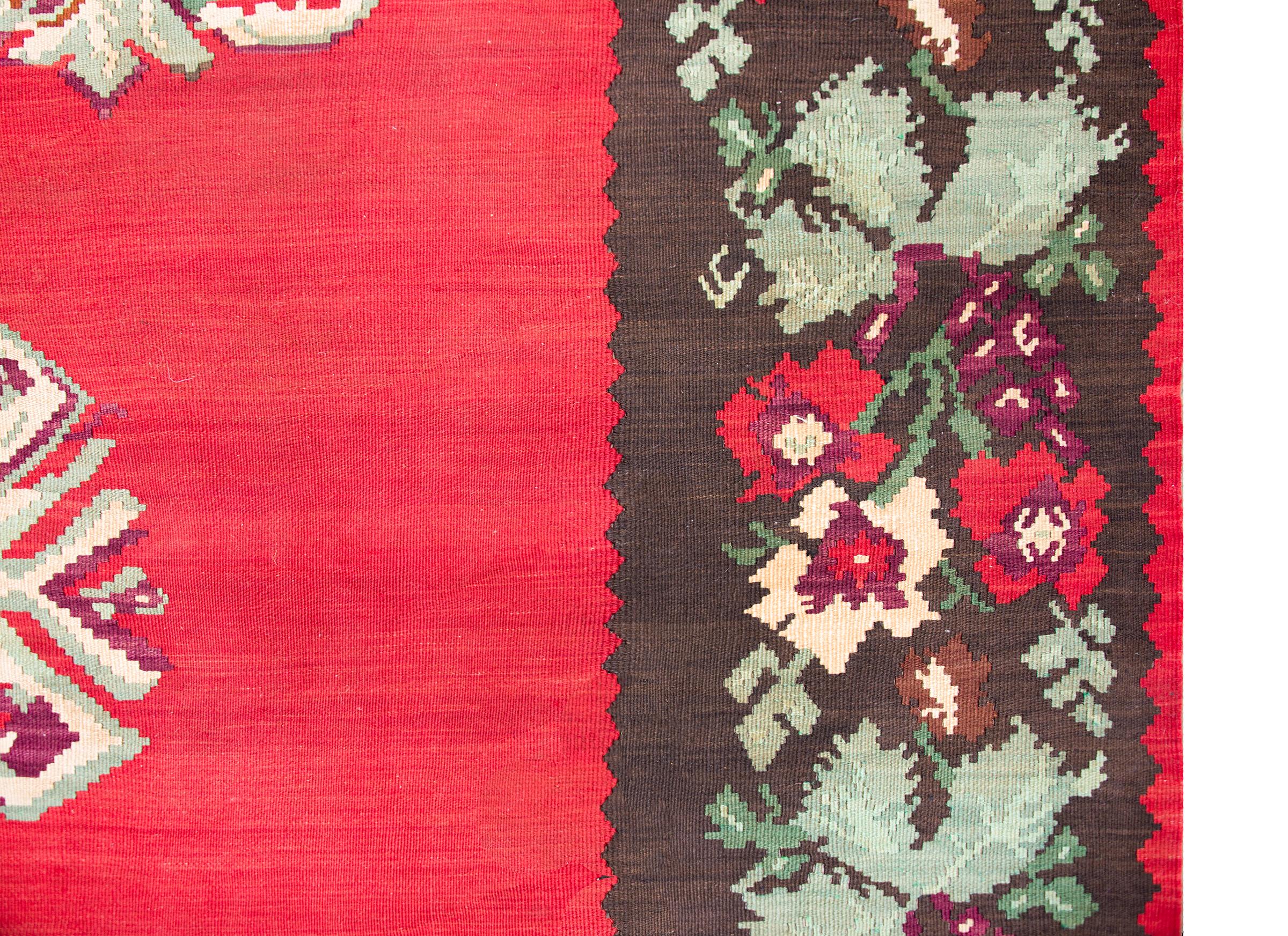 Türkischer bessarabischer Kelim-Teppich im Vintage-Stil im Zustand „Gut“ im Angebot in Chicago, IL