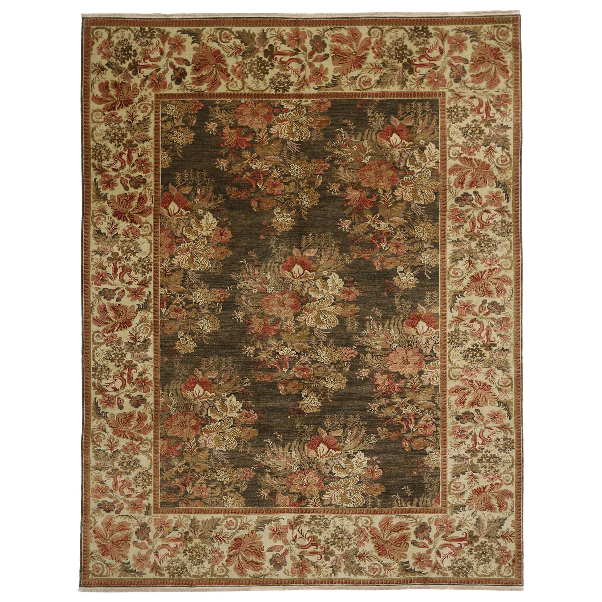 Vintage Turkish Bessarabian Rug with French Victorian Chintz Style