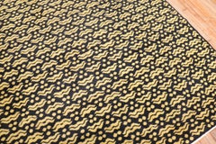 Zabihi Collection Vintage Turkish Black and Yellow Deco Rug