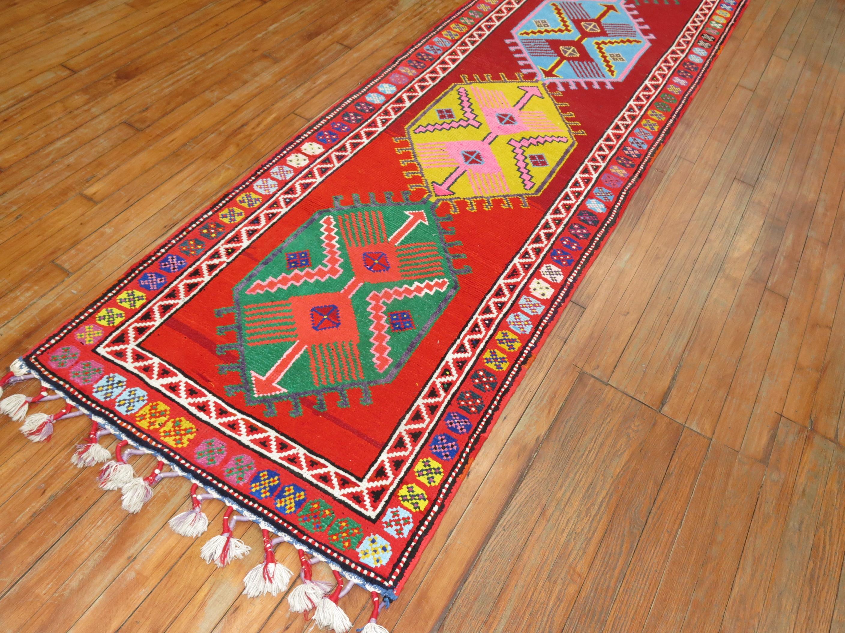 20th Century Vintage Turkish Bohemian Runner For Sale