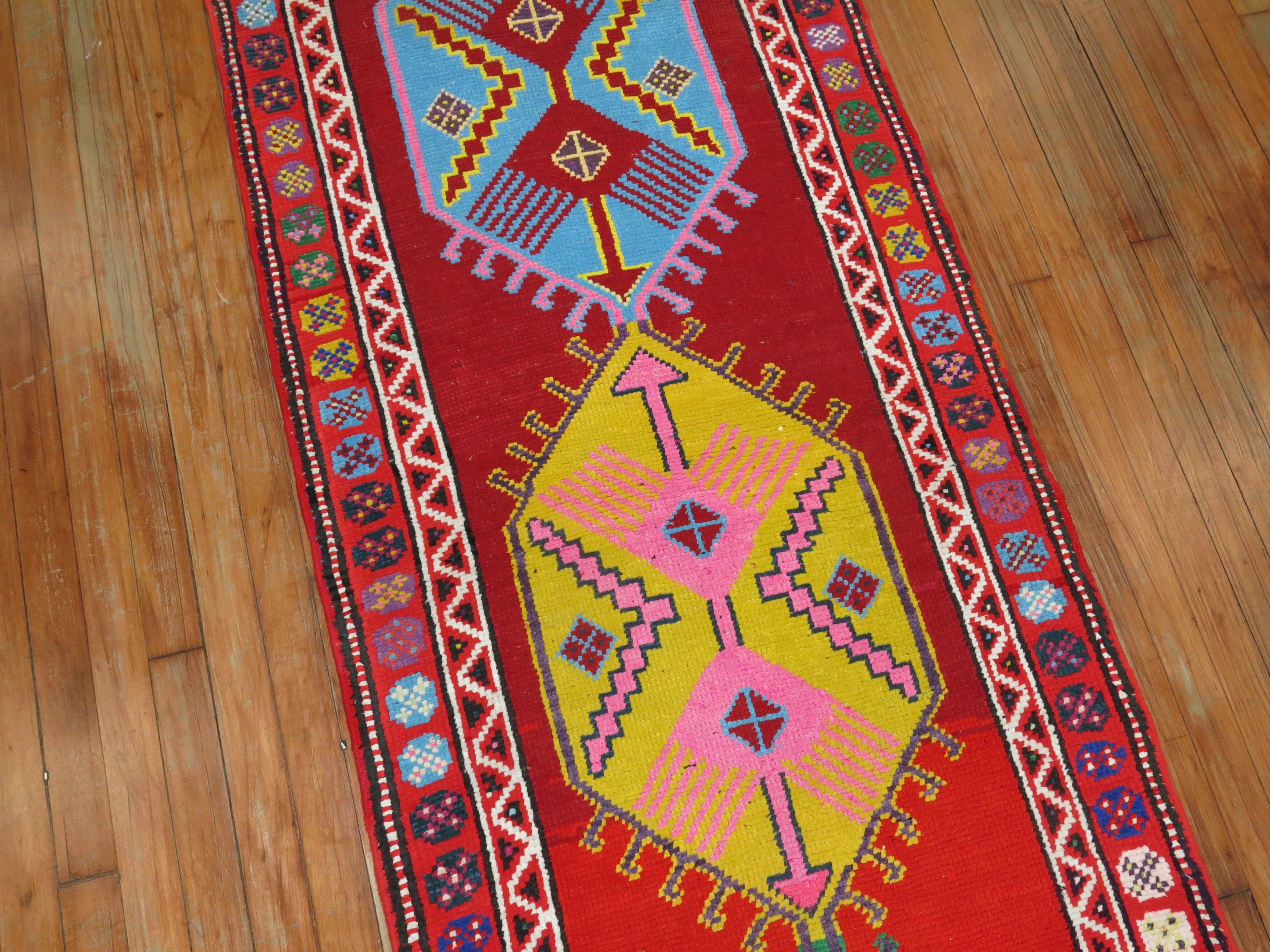 Vintage Turkish Bohemian Runner For Sale 1