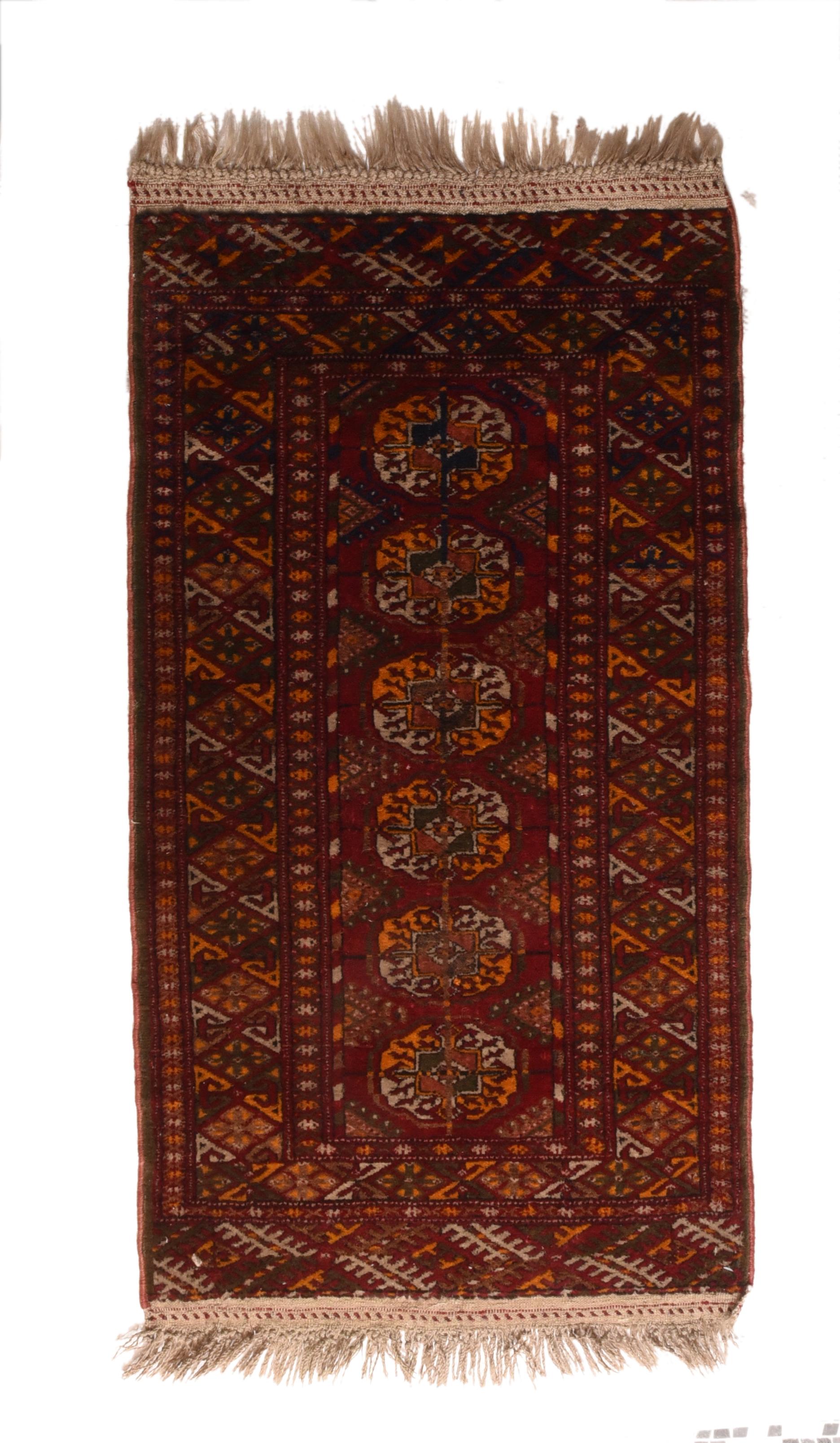 Mid-20th Century Vintage Turkish Bokhara Rug For Sale