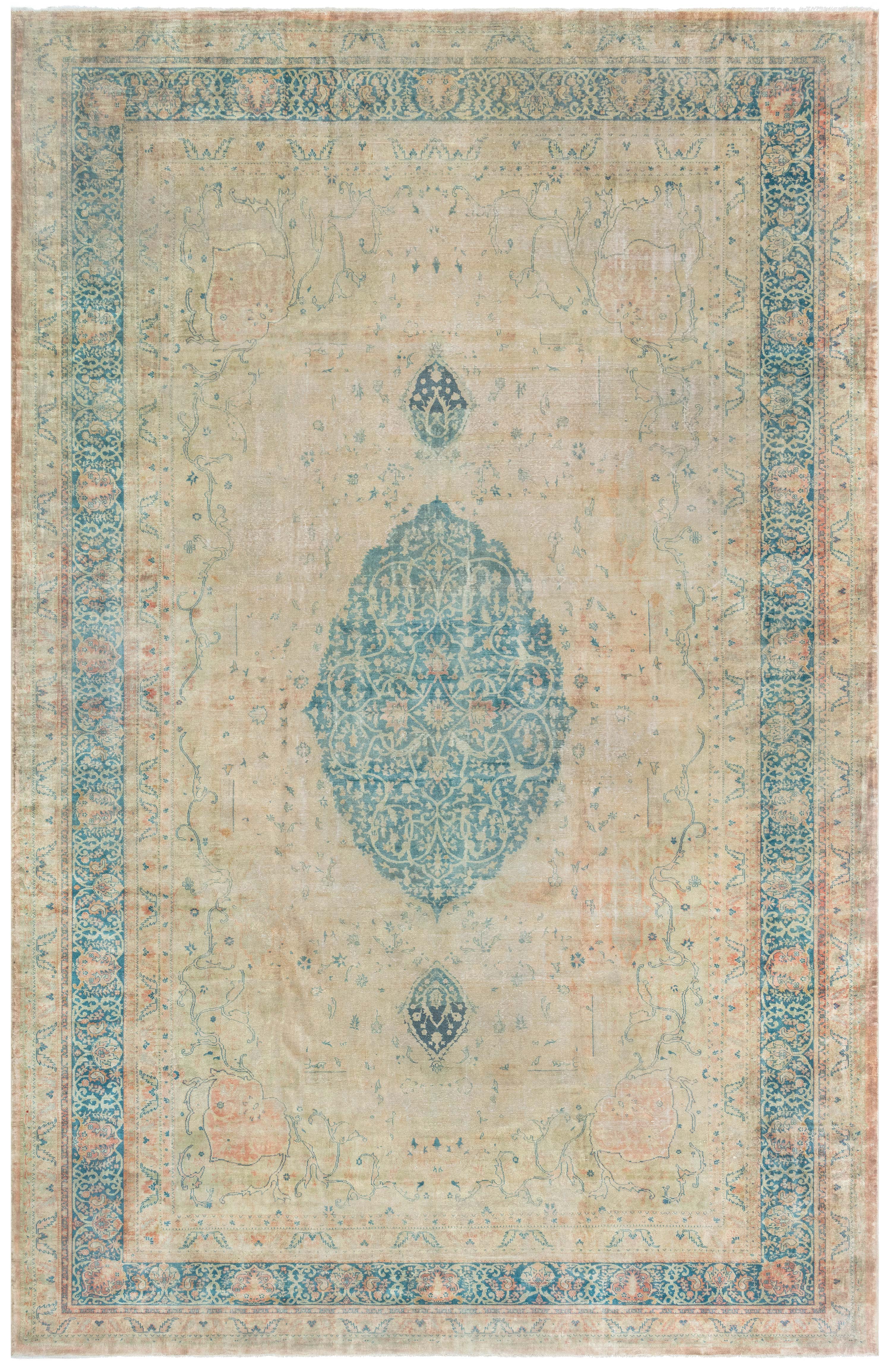 Doris Leslie Blau Vintage Turkish Borlou Hand Knotted Wool Rug For Sale