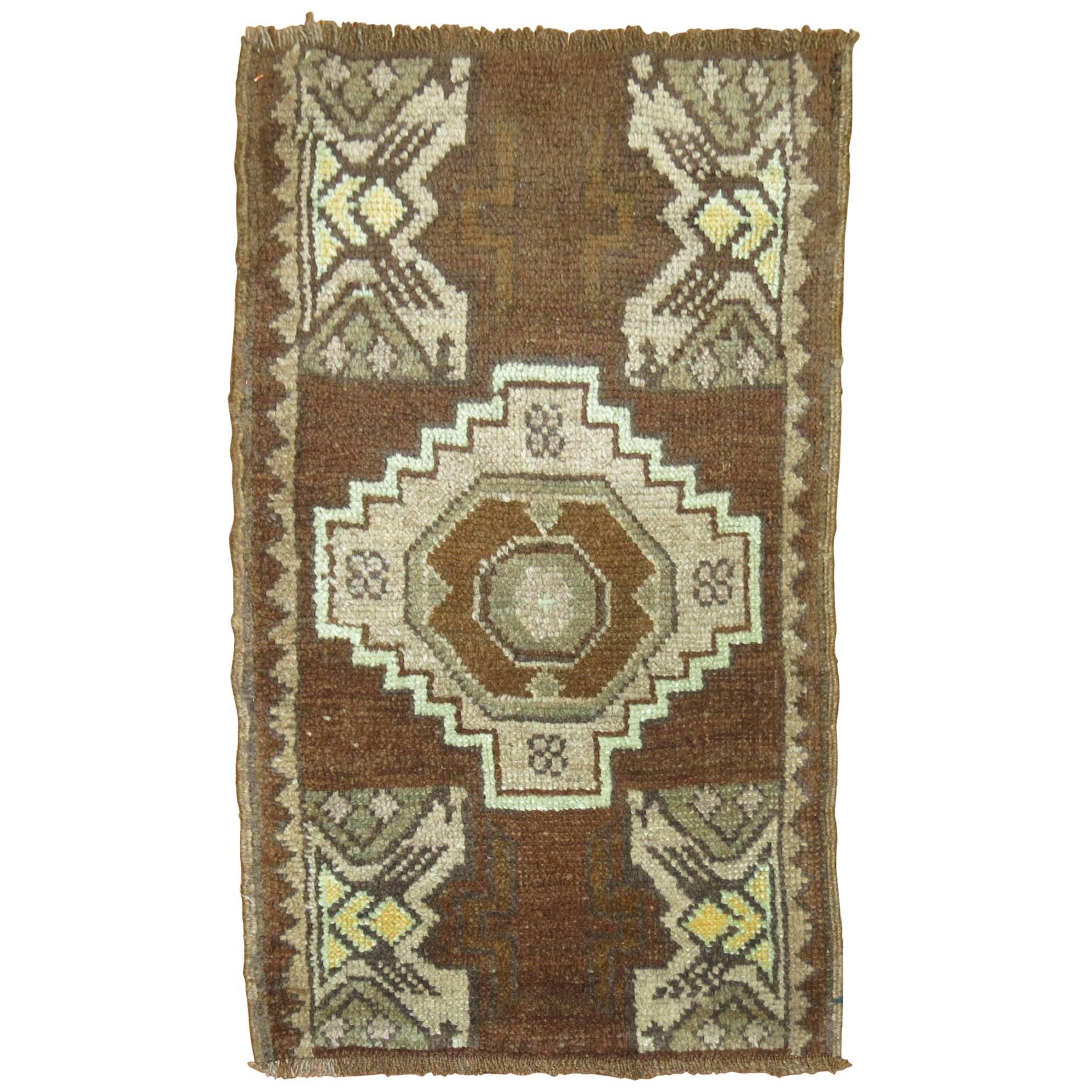 Vintage Turkish Brown Rug