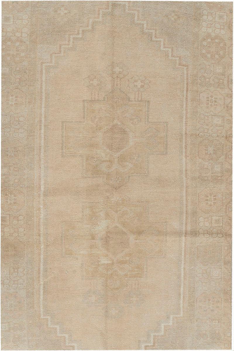 Wool Vintage Turkish Camel Oushak Hand Knotted Area Rug For Sale