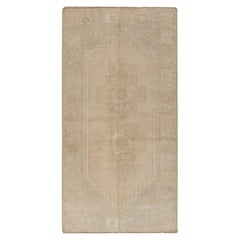 Tappeto vintage turco Camel Oushak annodato a mano