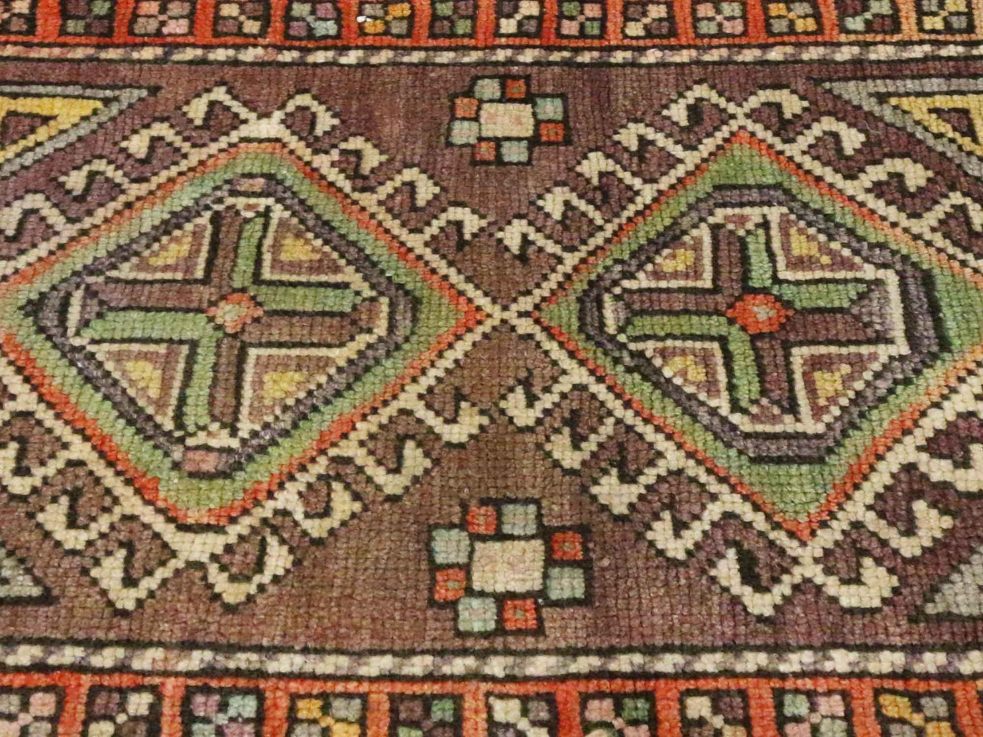 Hand-Knotted Vintage Turkish Carpet, Anatolian Enchantment Meets Stylish Durability For Sale