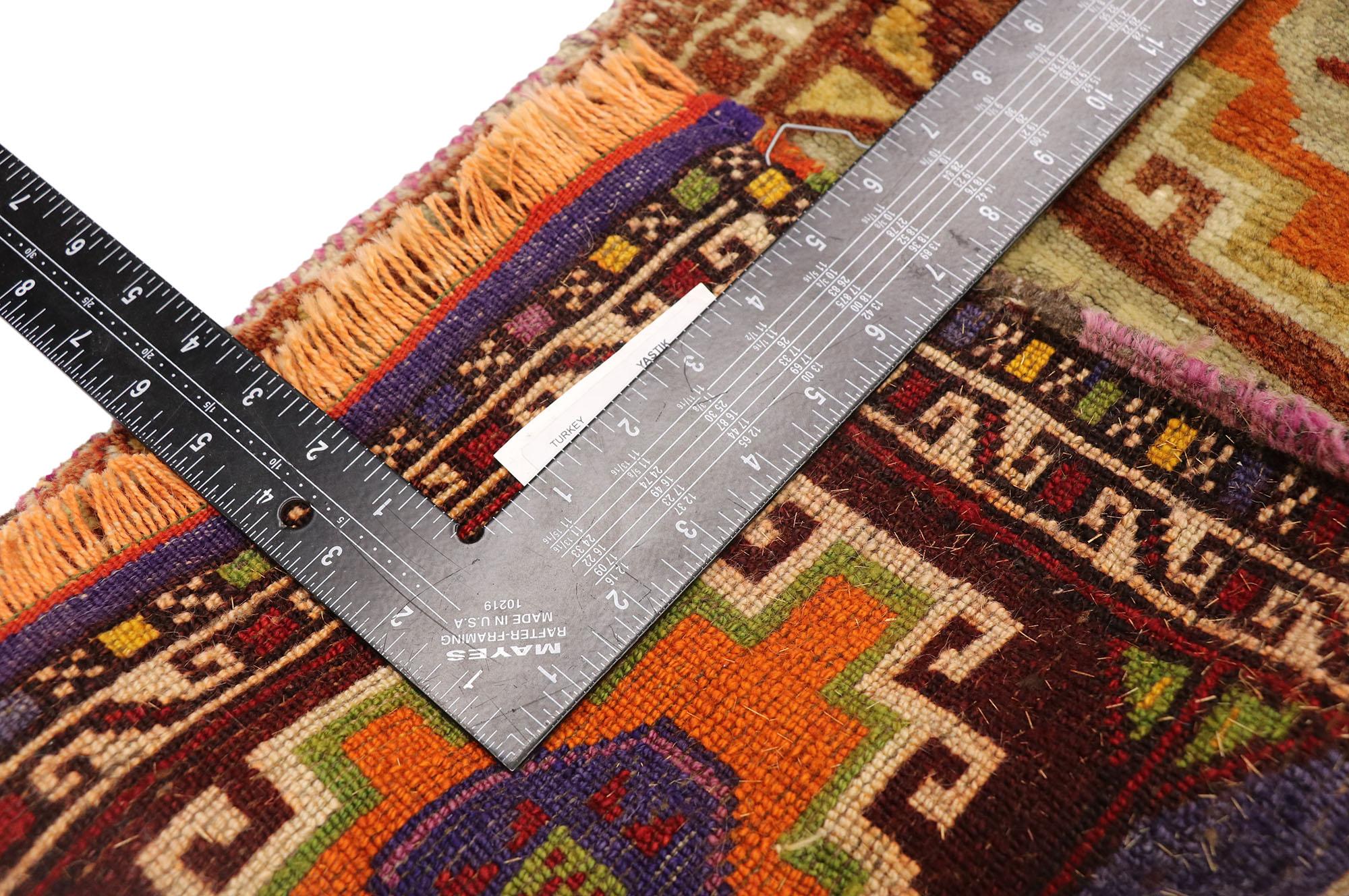 Hand-Knotted Vintage Turkish Carpet, Anatolian Enchantment Meets Stylish Durability For Sale