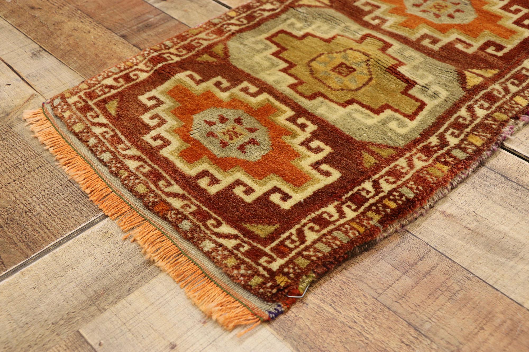 Vintage Turkish Carpet, Anatolian Enchantment Meets Stylish Durability In Good Condition For Sale In Dallas, TX