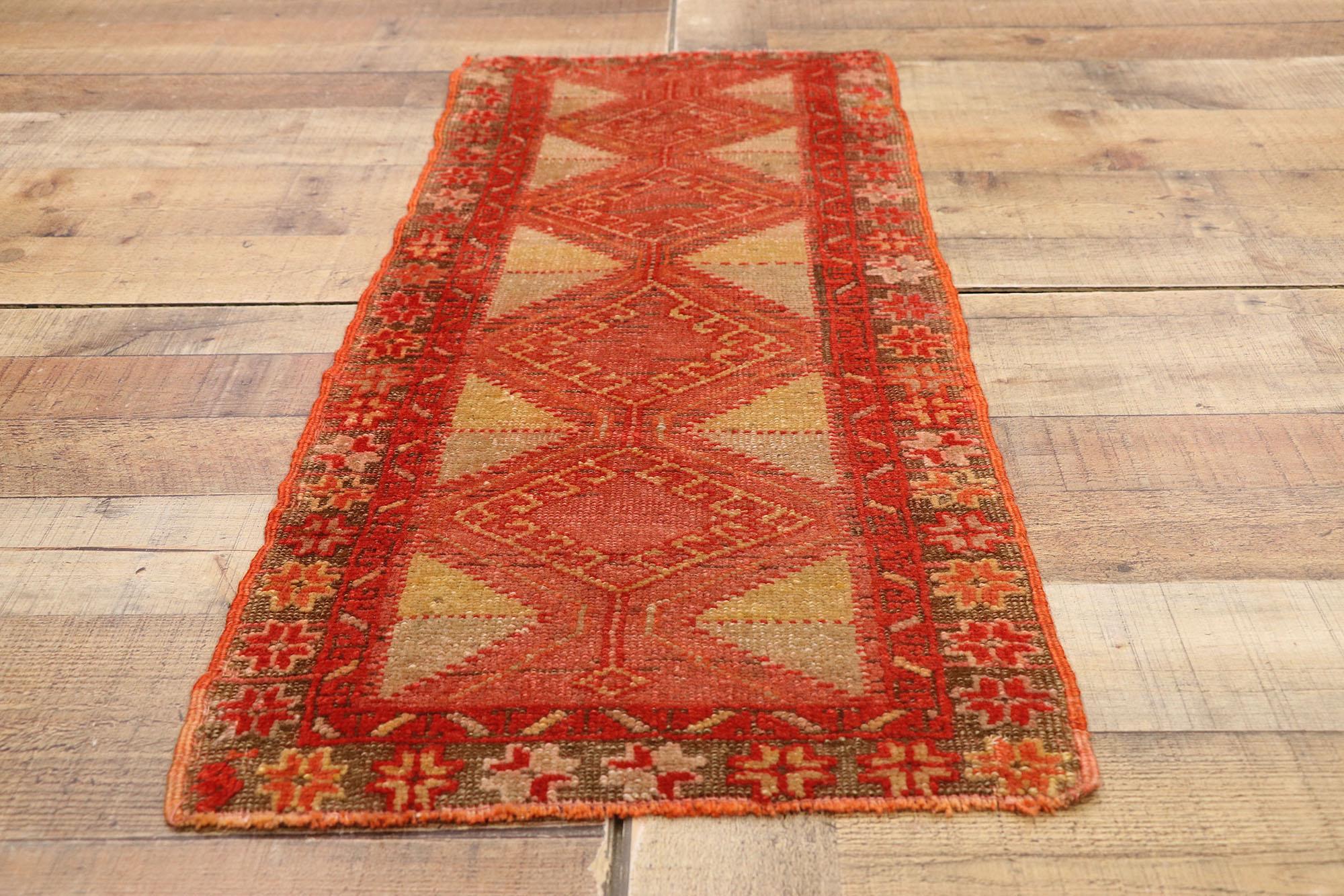 Wool Vintage Turkish Carpet,  Anatolian Enchantment Meets Stylish Durability For Sale