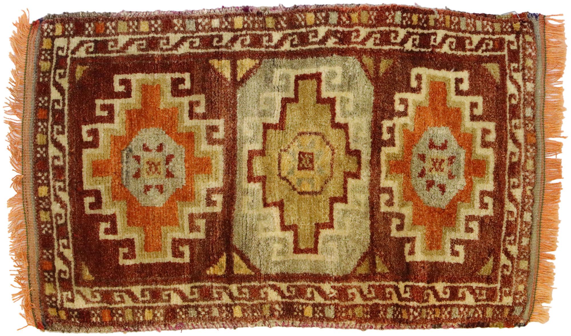 Vintage Turkish Carpet, Anatolian Enchantment Meets Stylish Durability For Sale 1