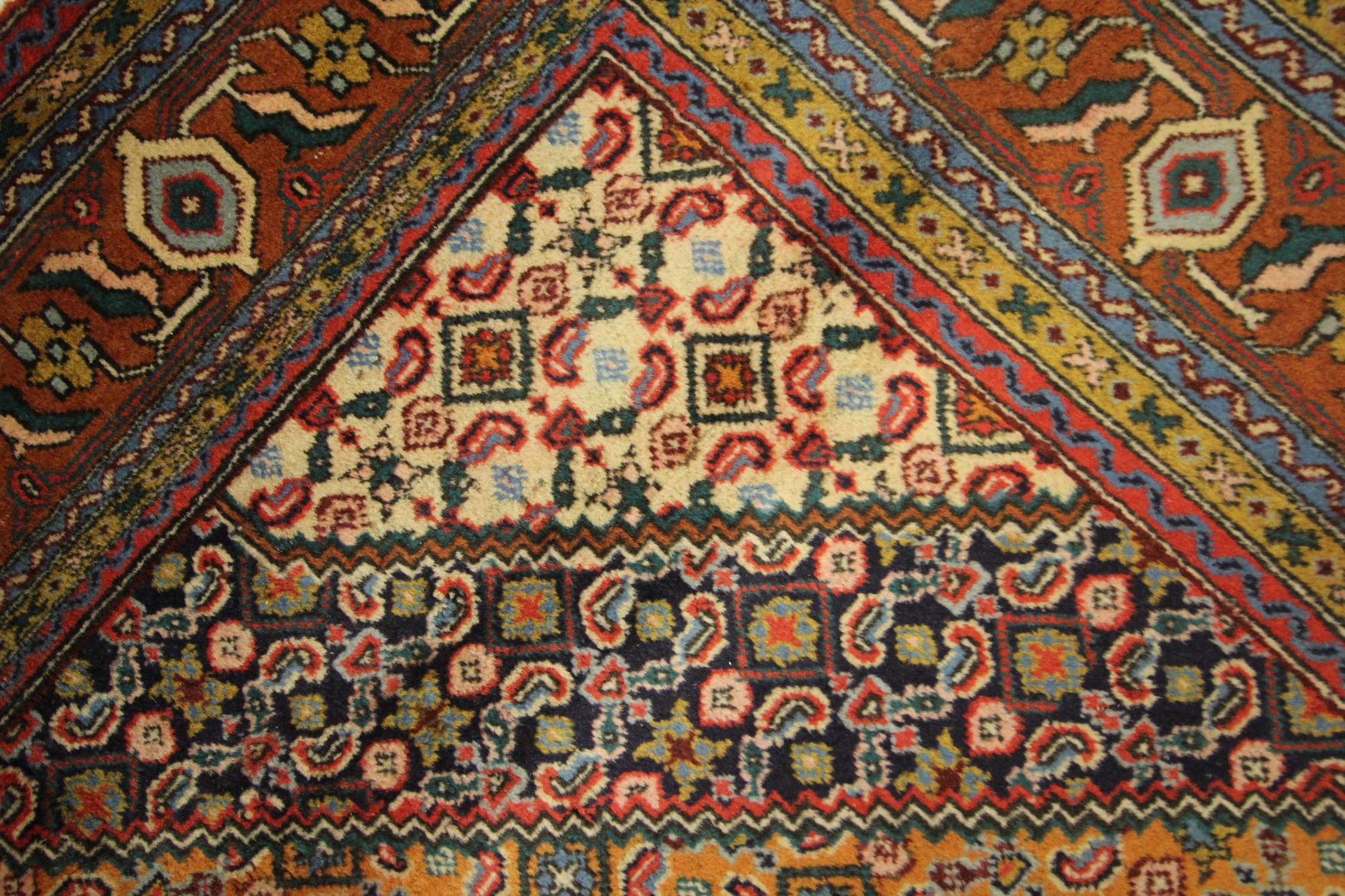 Vintage Turkish Carpet Handwoven Gold Wool Living Room Rug For Sale 1