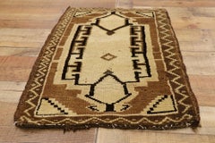 Vintage Turkish Carpet, Mid-Century Meets Earth-Tone Elegance
