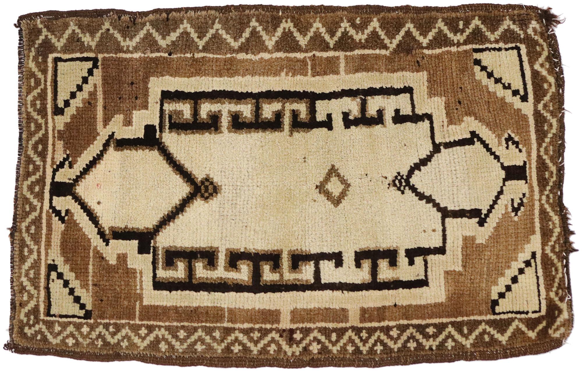 Vintage Turkish Carpet, Mid-Century Meets Earth-Tone Elegance For Sale 2