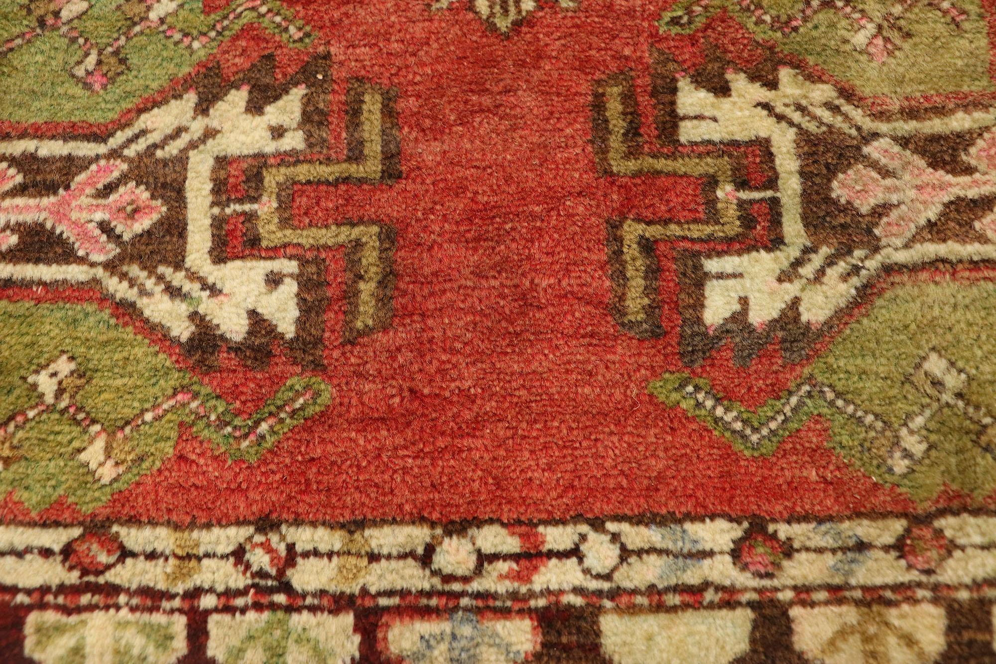 Hand-Knotted Vintage Turkish Carpet, Timeless Appeal Meets Stylish Durability For Sale