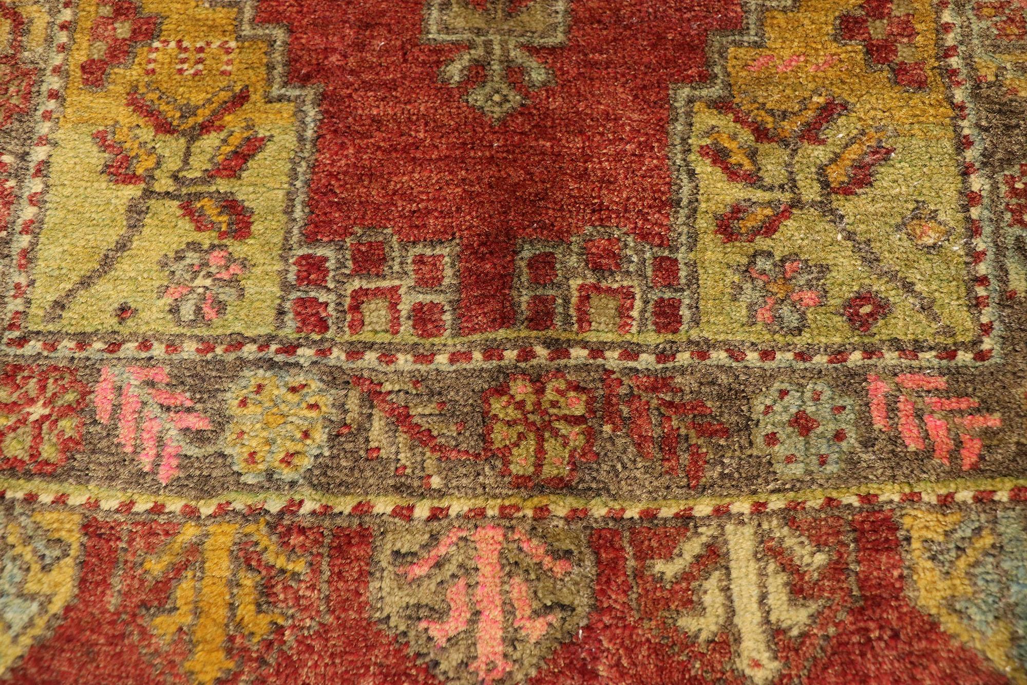 Hand-Knotted Vintage Turkish Carpet, Timeless Appeal Meets Stylish Durability For Sale