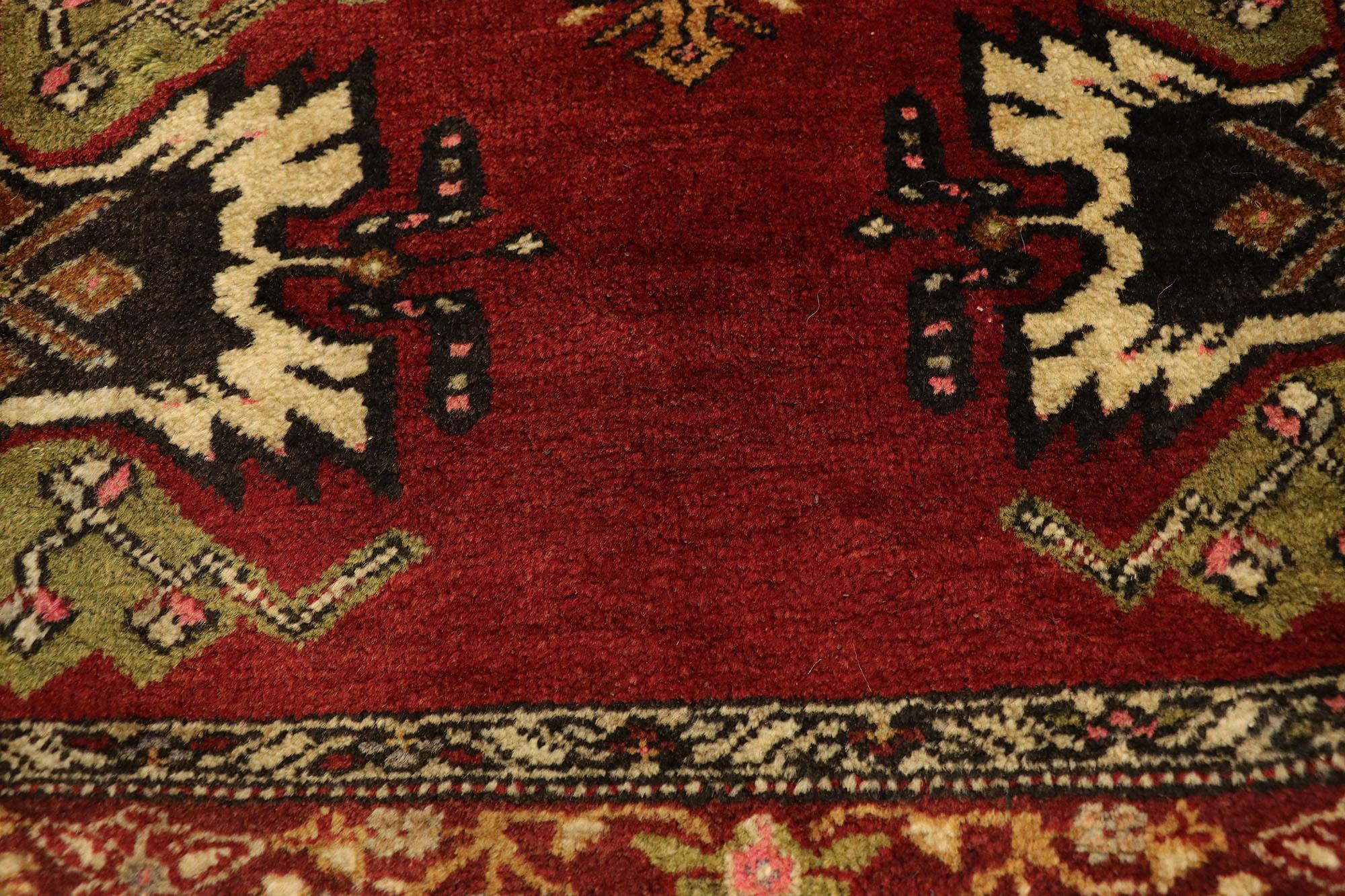Hand-Knotted Vintage Turkish Carpet, Timeless Appeal Meets Stylish Durability For Sale