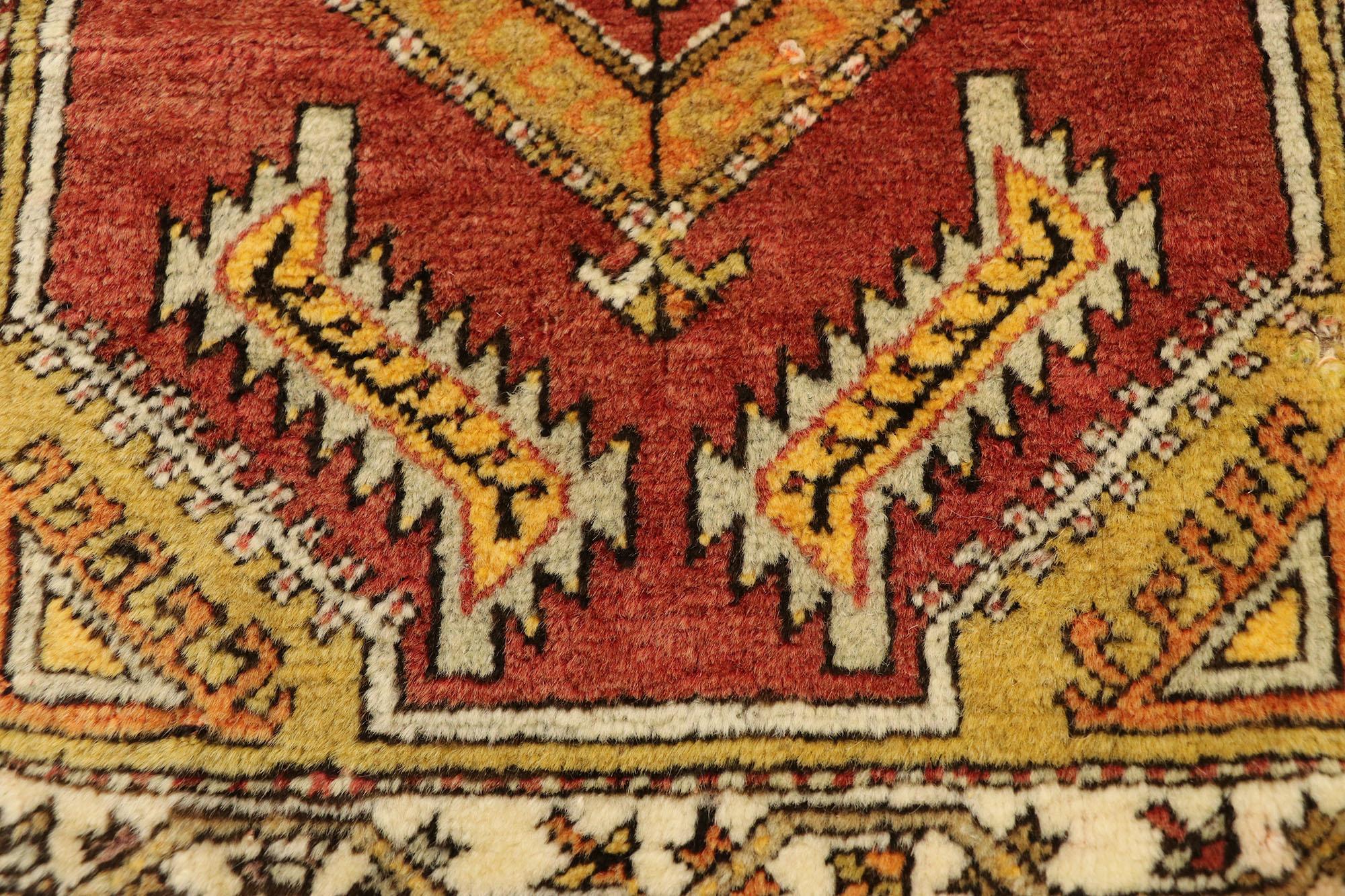 Wool Vintage Turkish Carpet, Timeless Appeal Meets Stylish Durability For Sale