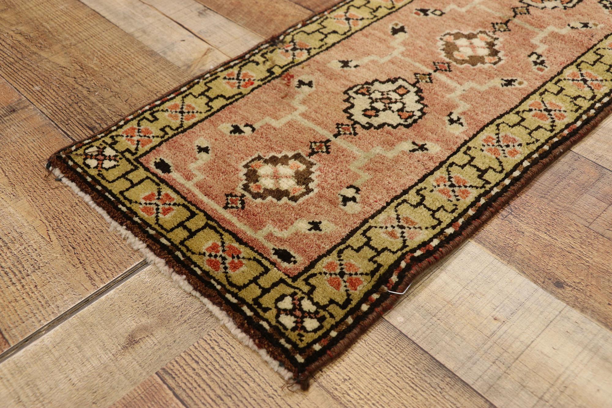 Wool Vintage Turkish Carpet, Timeless Appeal Meets Stylish Durability For Sale