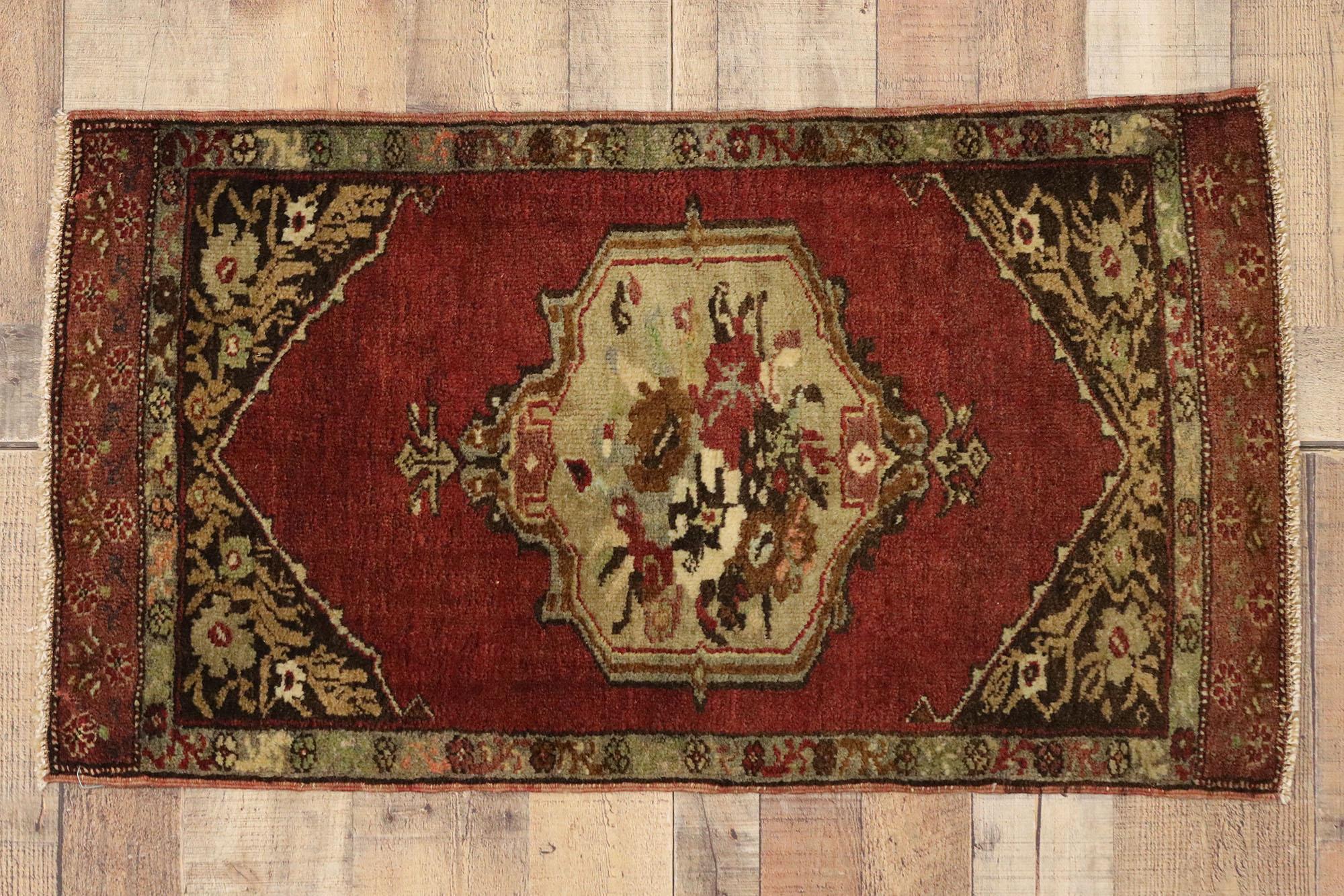 Wool Vintage Turkish Carpet, Timeless Appeal Meets Stylish Durability For Sale