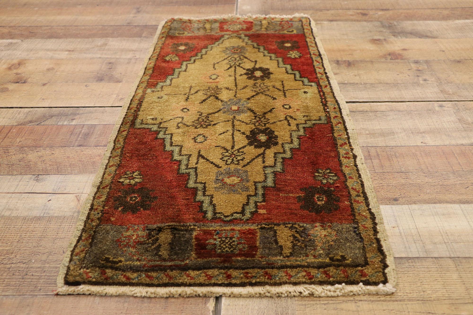 Wool Vintage Turkish Carpet, Timeless Appeal Meets Stylish Durability For Sale
