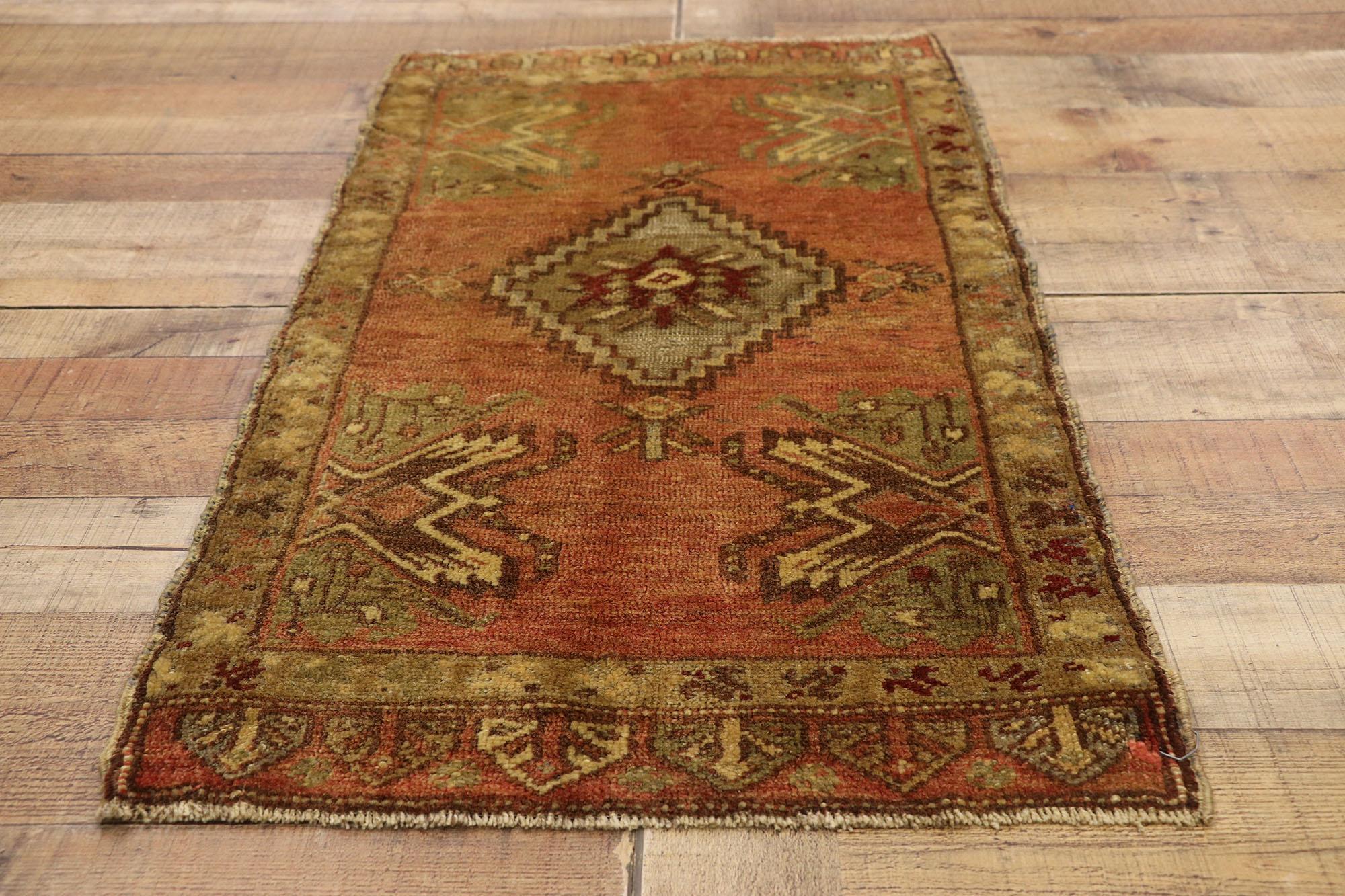 Wool Vintage Turkish Carpet, Timeless Appeal Meets Stylish Durability For Sale